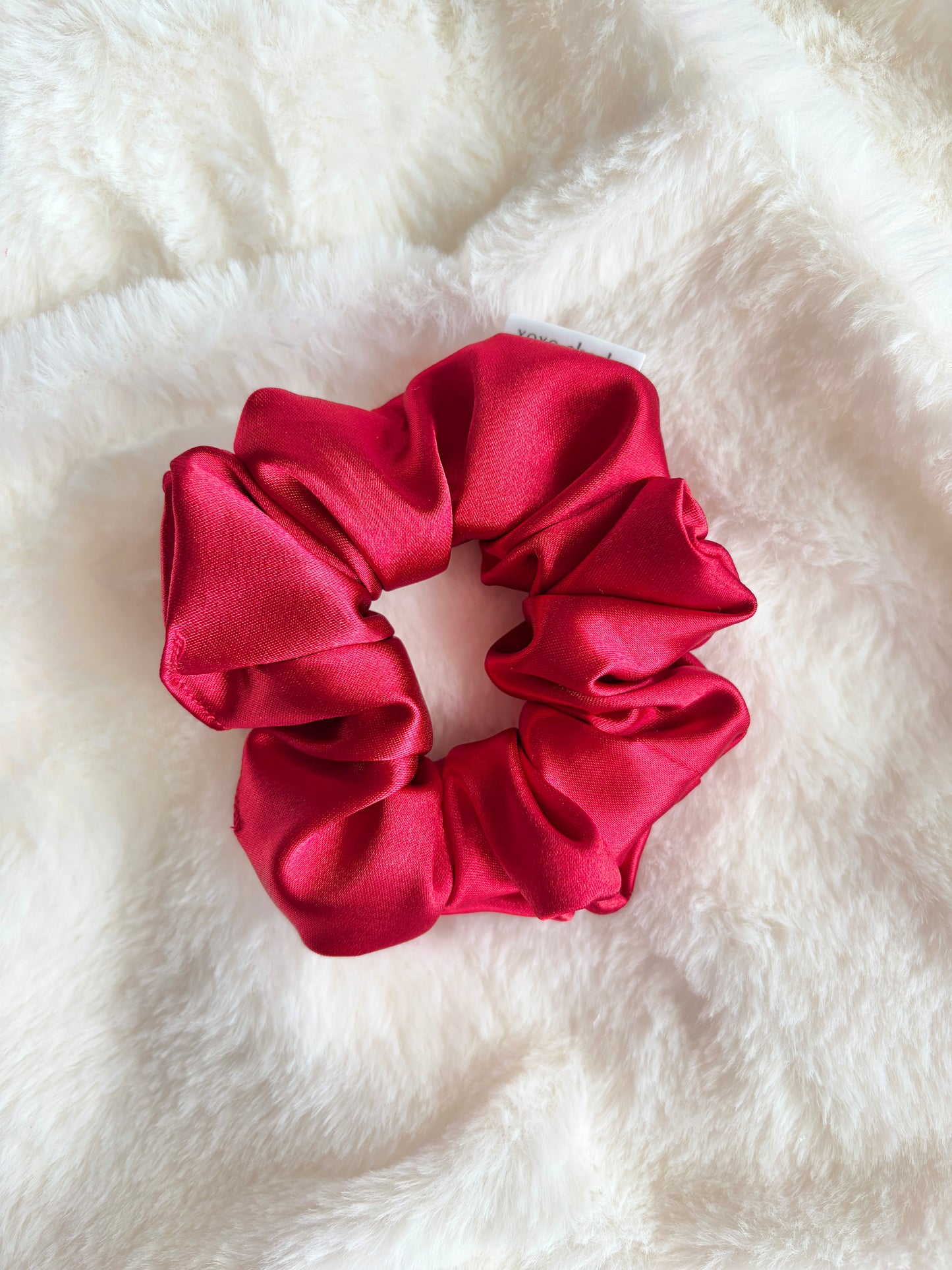 Red Regular Satin Scrunchie