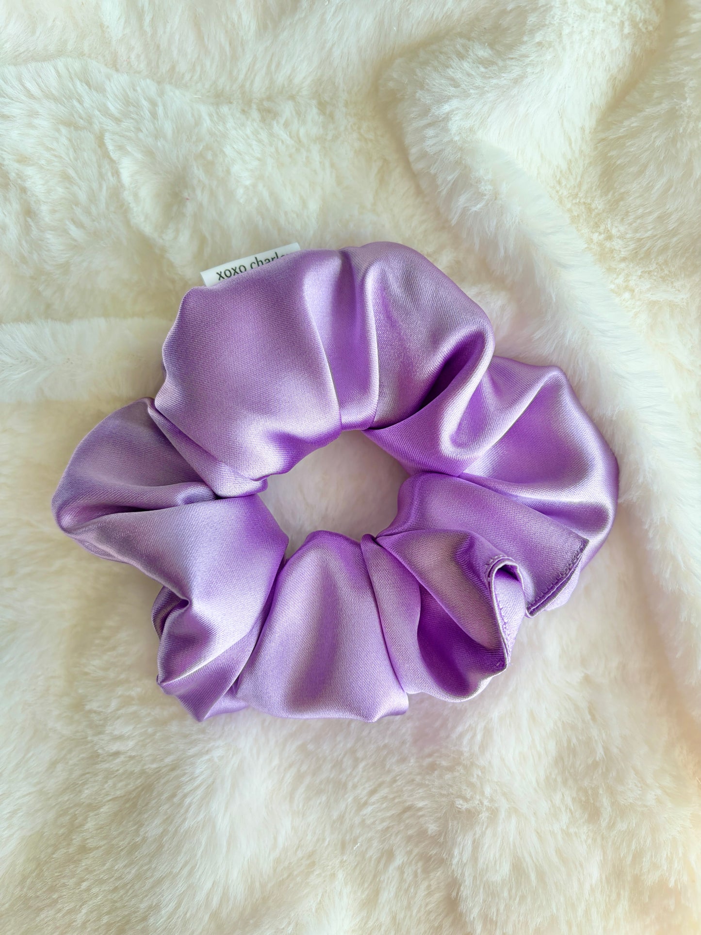 Lavender Large Satin Scrunchie