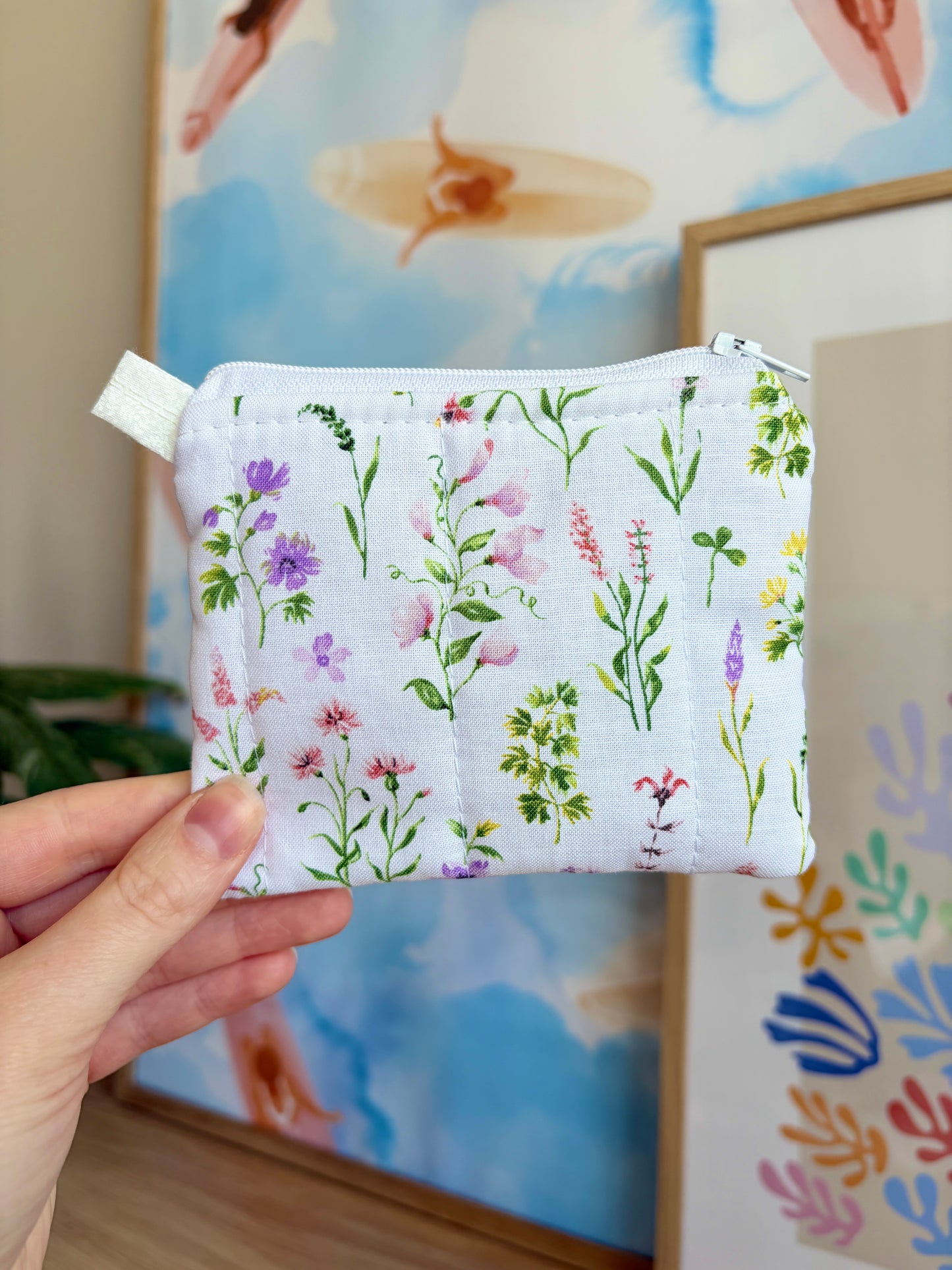 Purple Wildflower Keychain Wallet