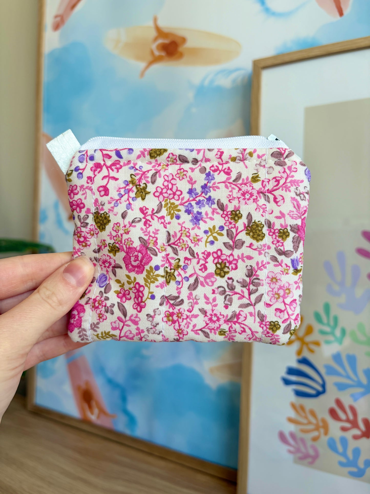 Ditsy Picnic Pink Keychain Wallet
