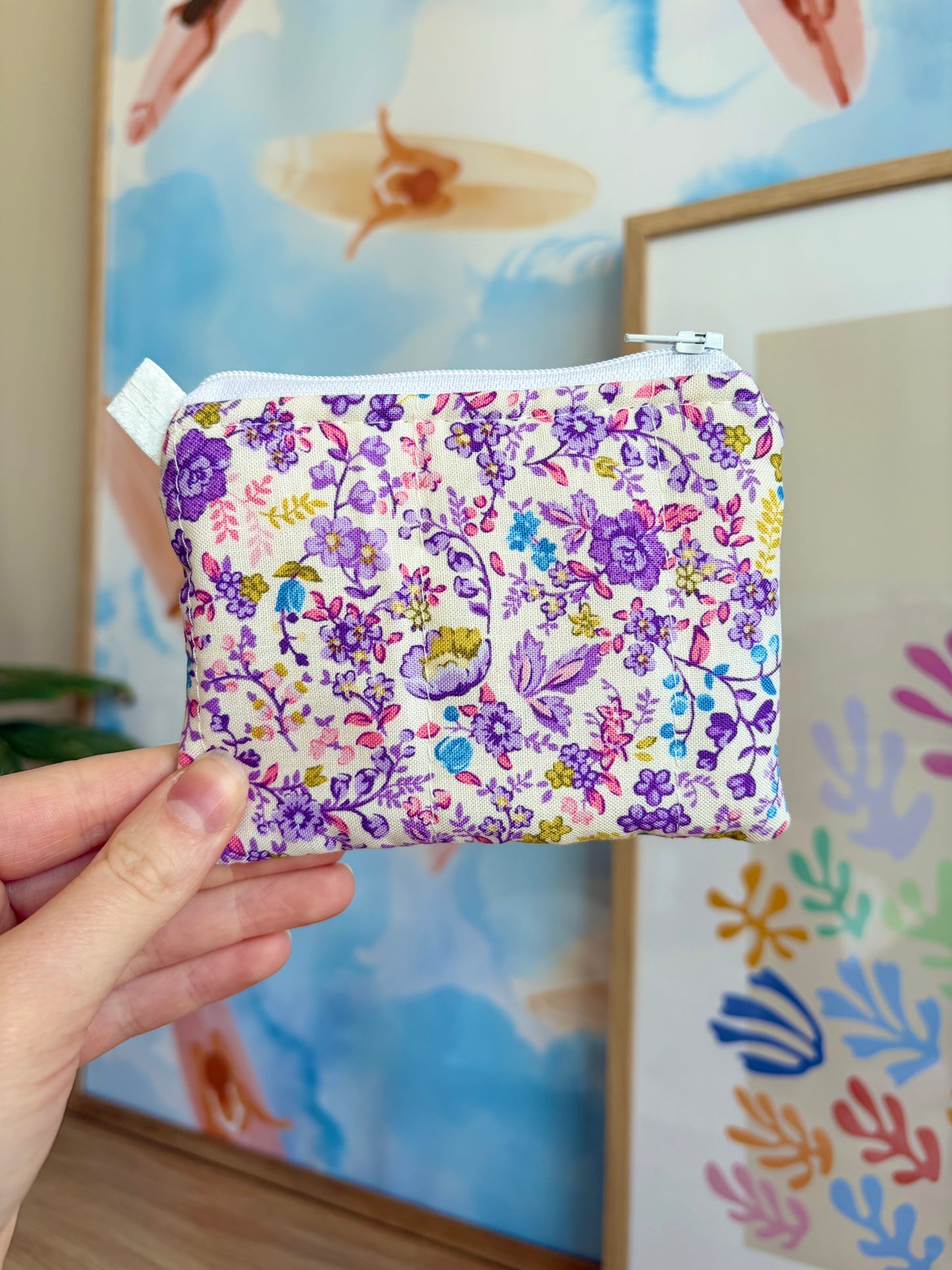 Ditsy Picnic Purple Keychain Wallet
