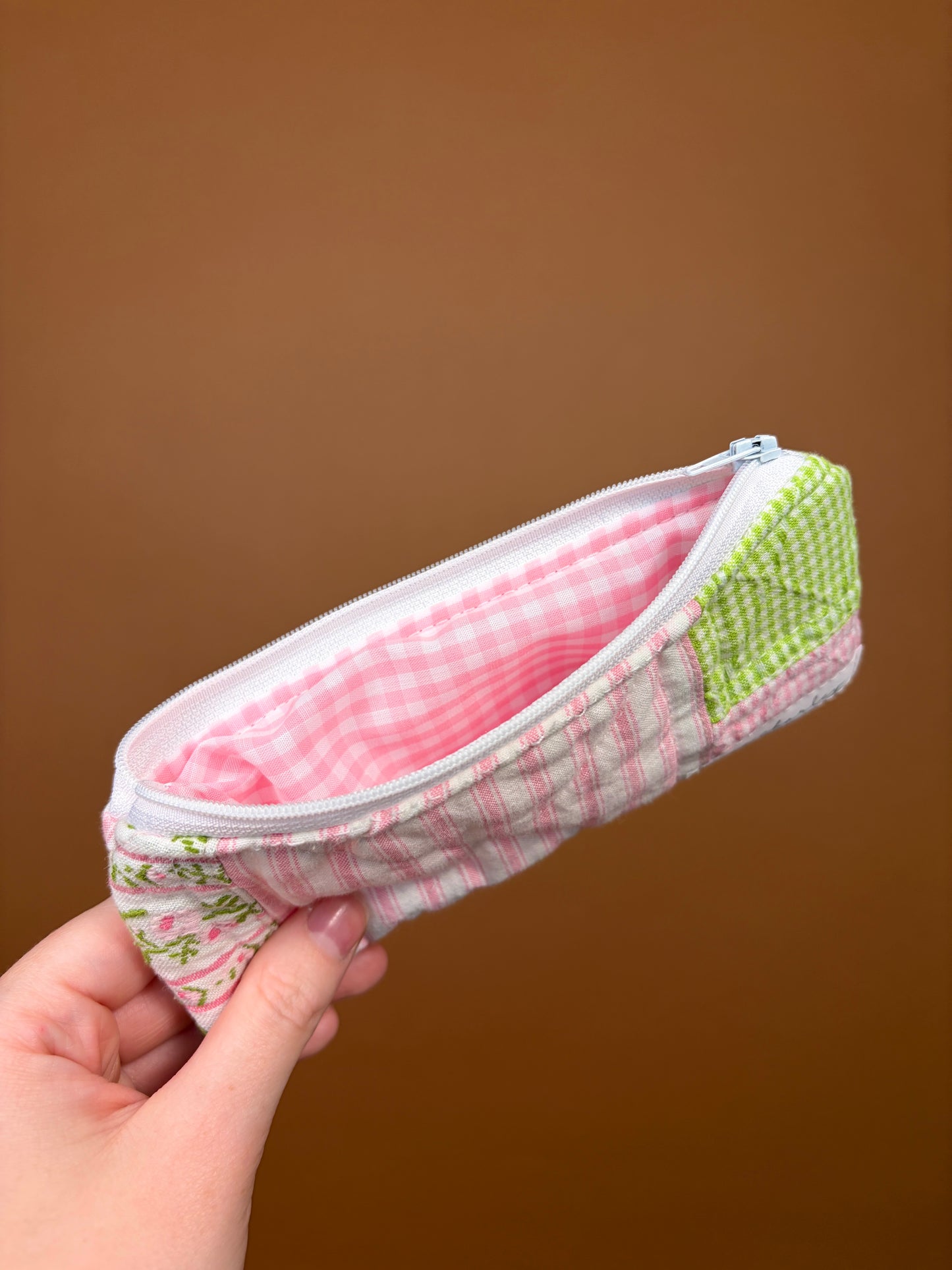 Jade Pink Gingham Pencil & Glasses Case #1 *limited-edition*