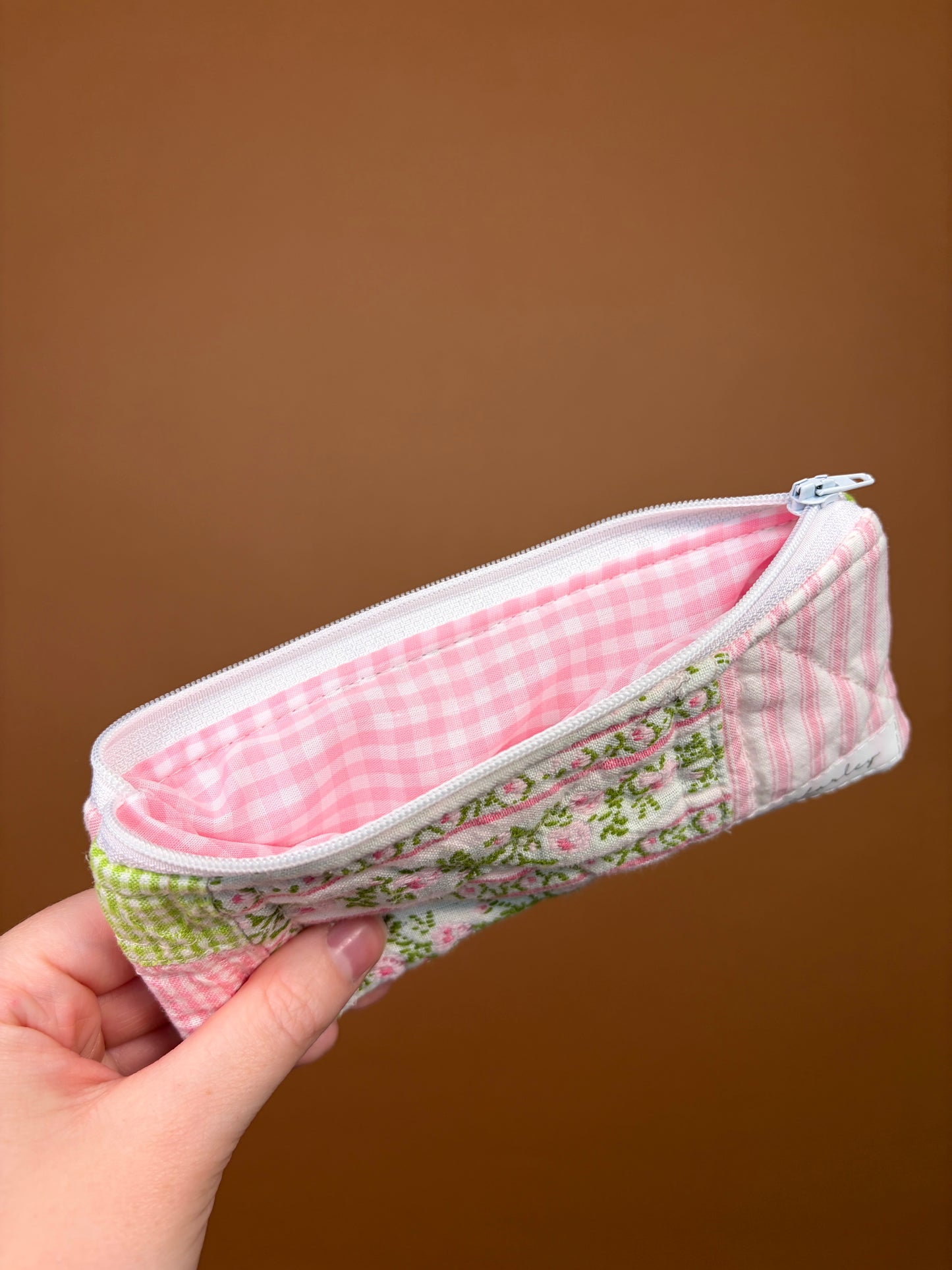 Jade Pink Gingham Pencil & Glasses Case #2 *limited-edition*