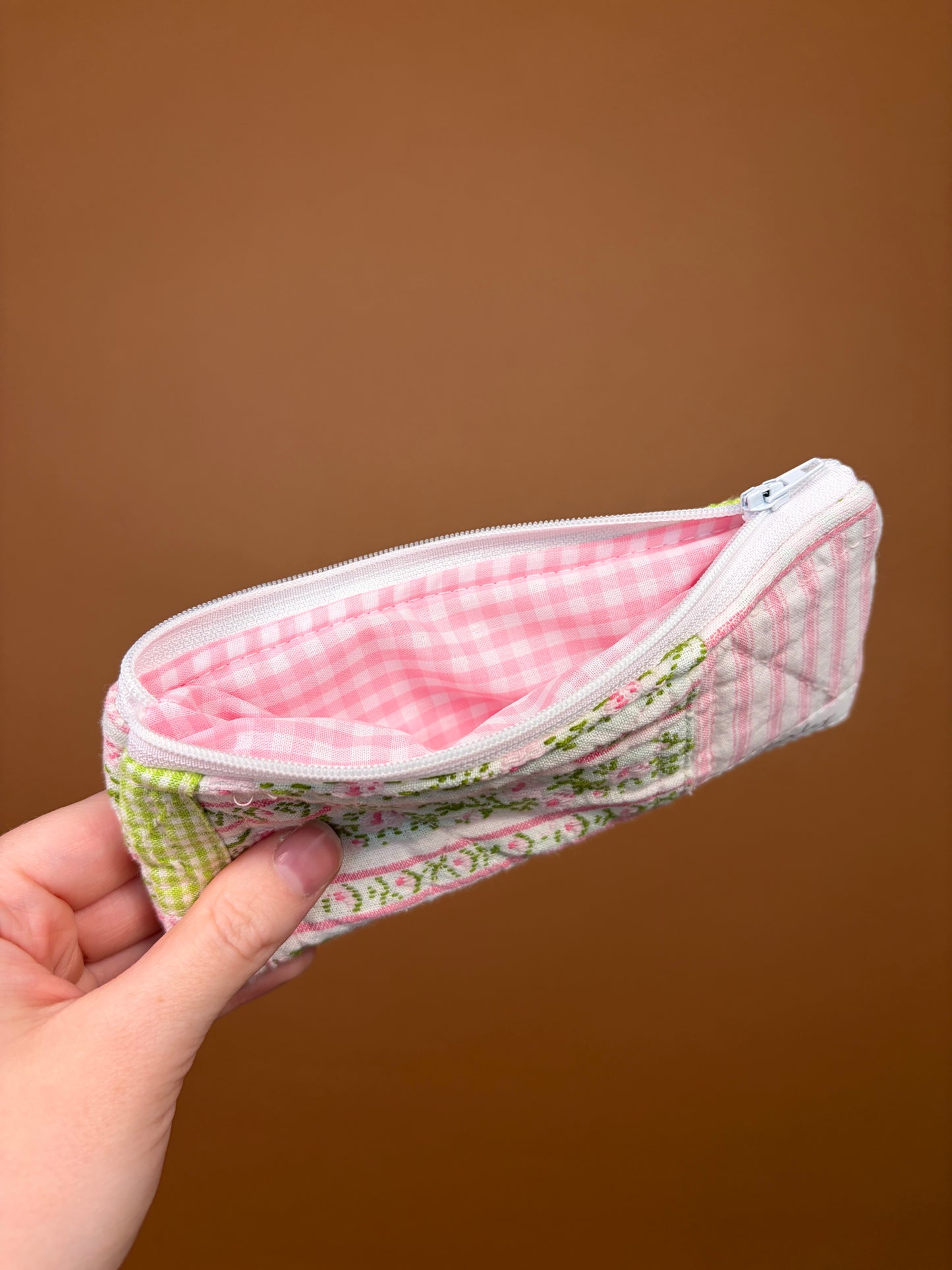 Jade Pink Gingham Pencil & Glasses Case #3 *limited-edition*