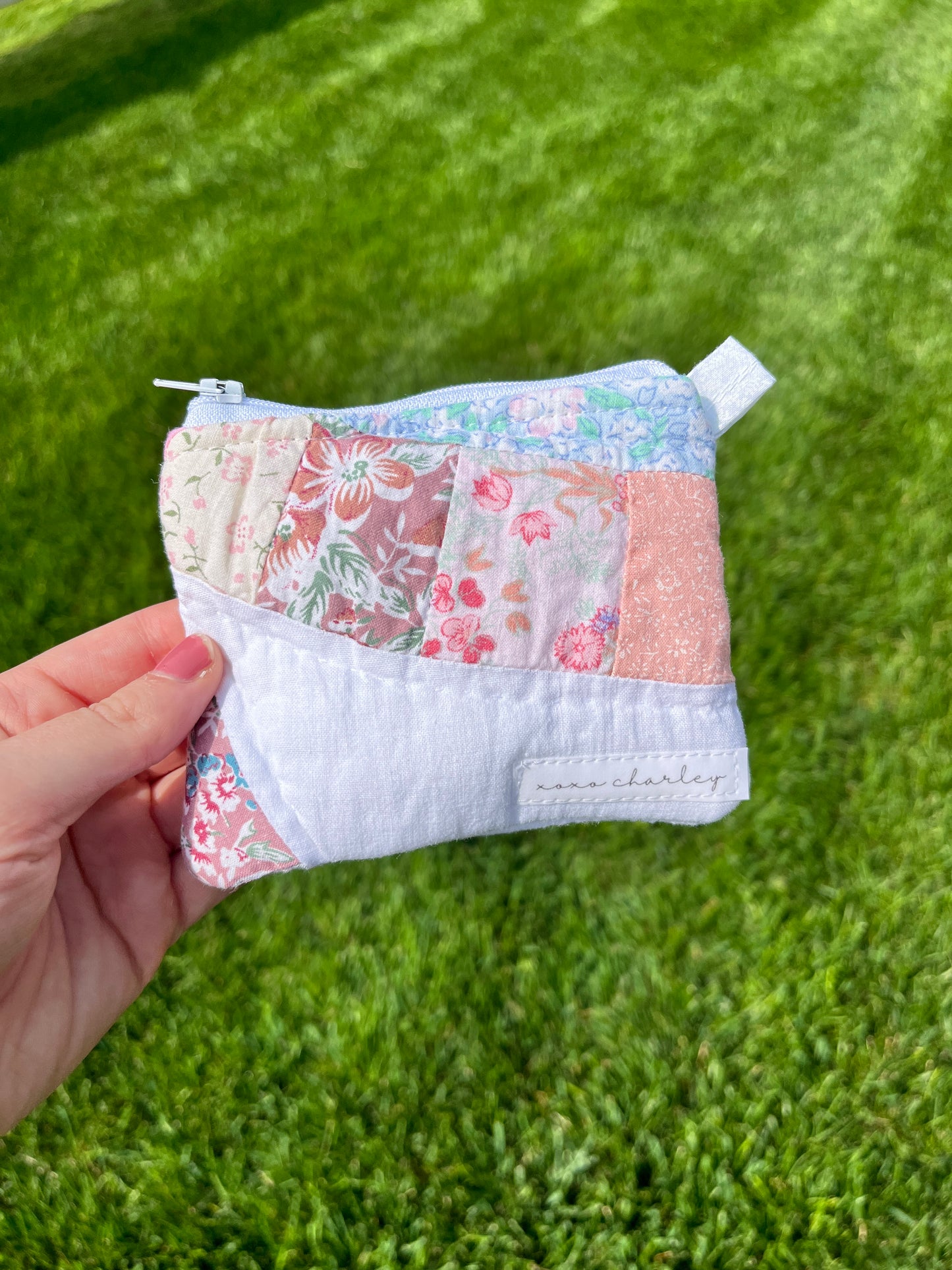 The Baby Blue Quilted Keychain Wallet #1