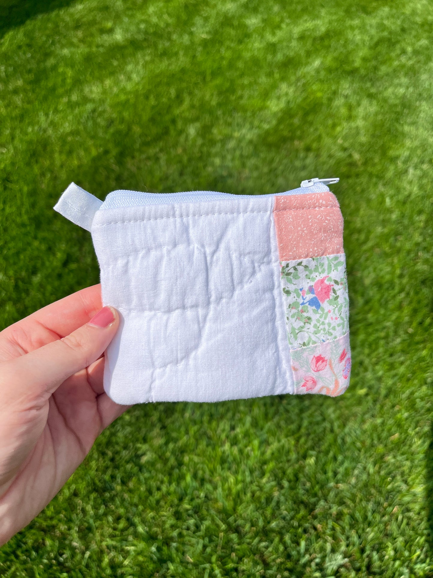 The Baby Blue Quilted Keychain Wallet #1