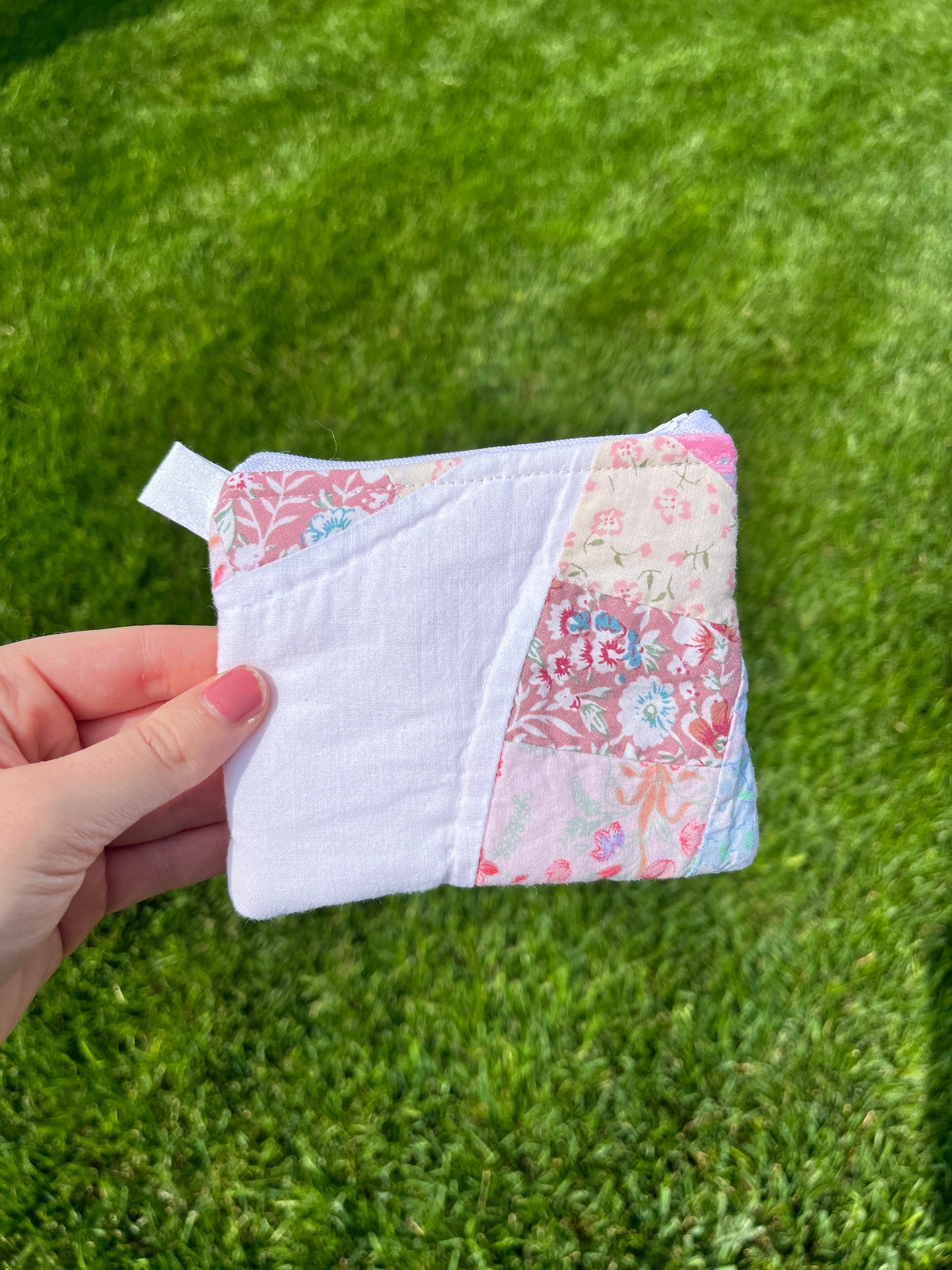 The Pink Gingham Quilted Keychain Wallet #1