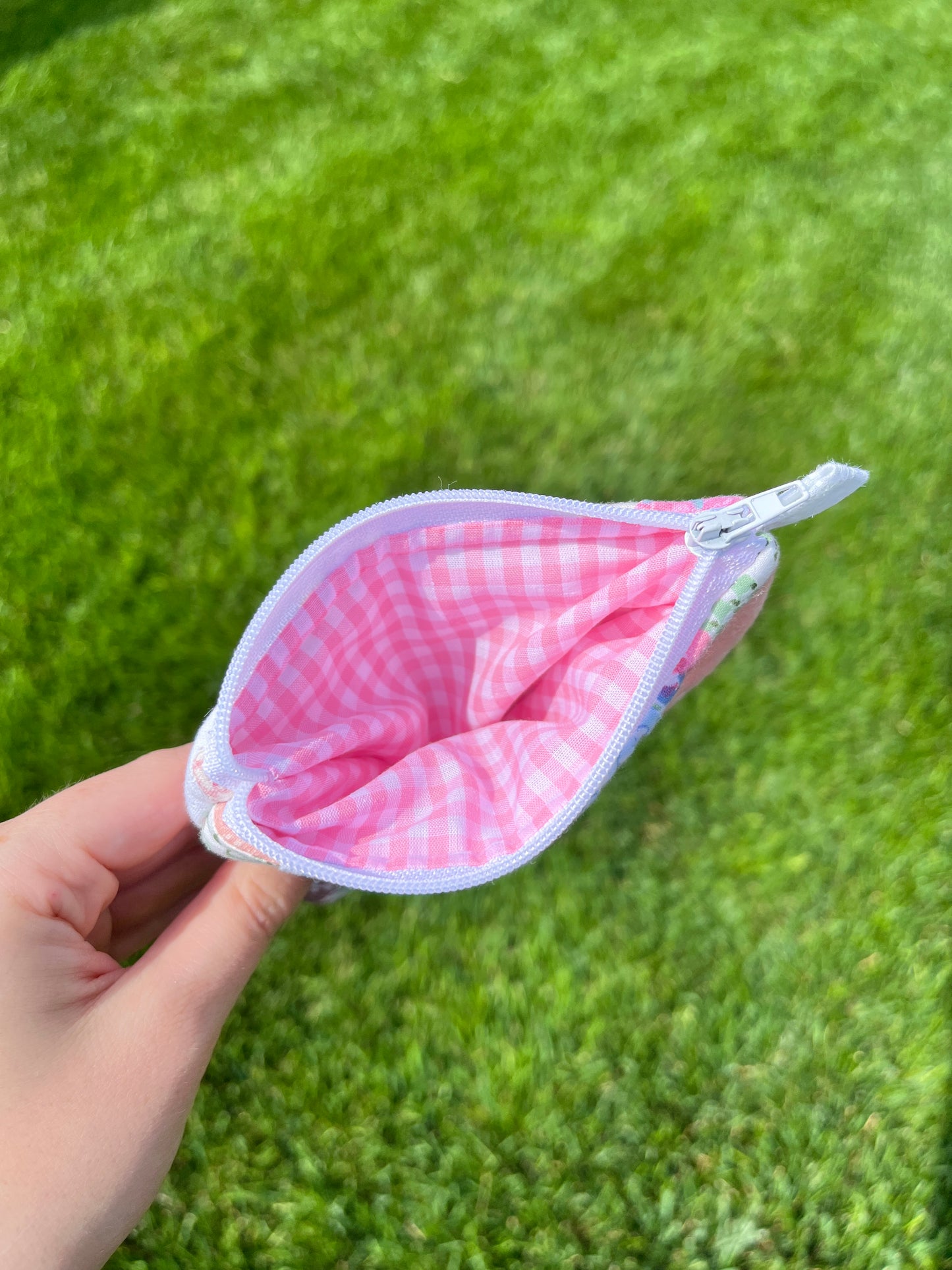 The Pink Gingham Quilted Keychain Wallet #2