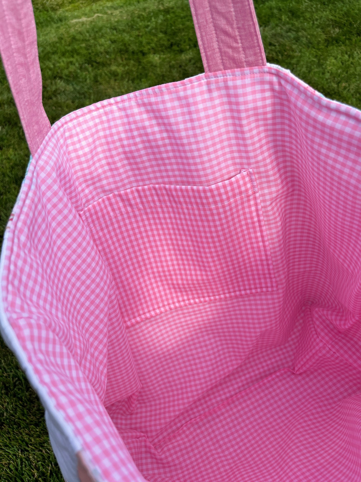 The Pink Gingham Quilted Weekender Tote Bag *limited-edition*