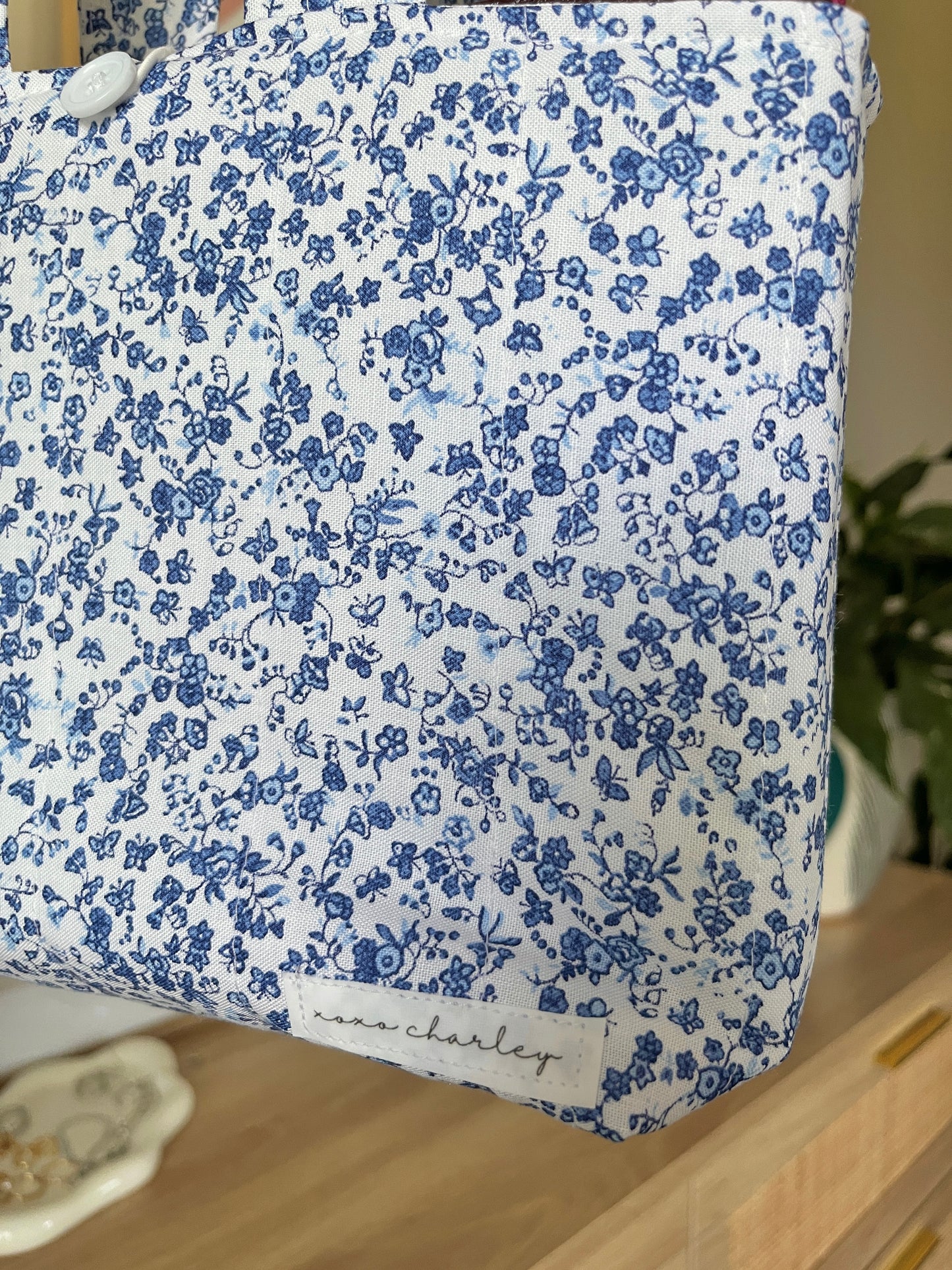 The Blue Floral Bible Tote