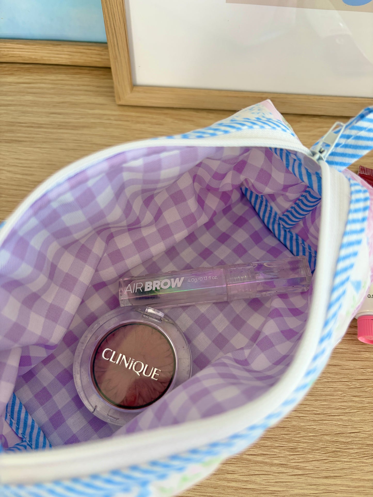 Pink Patchwork Colorblock Bag - Blue