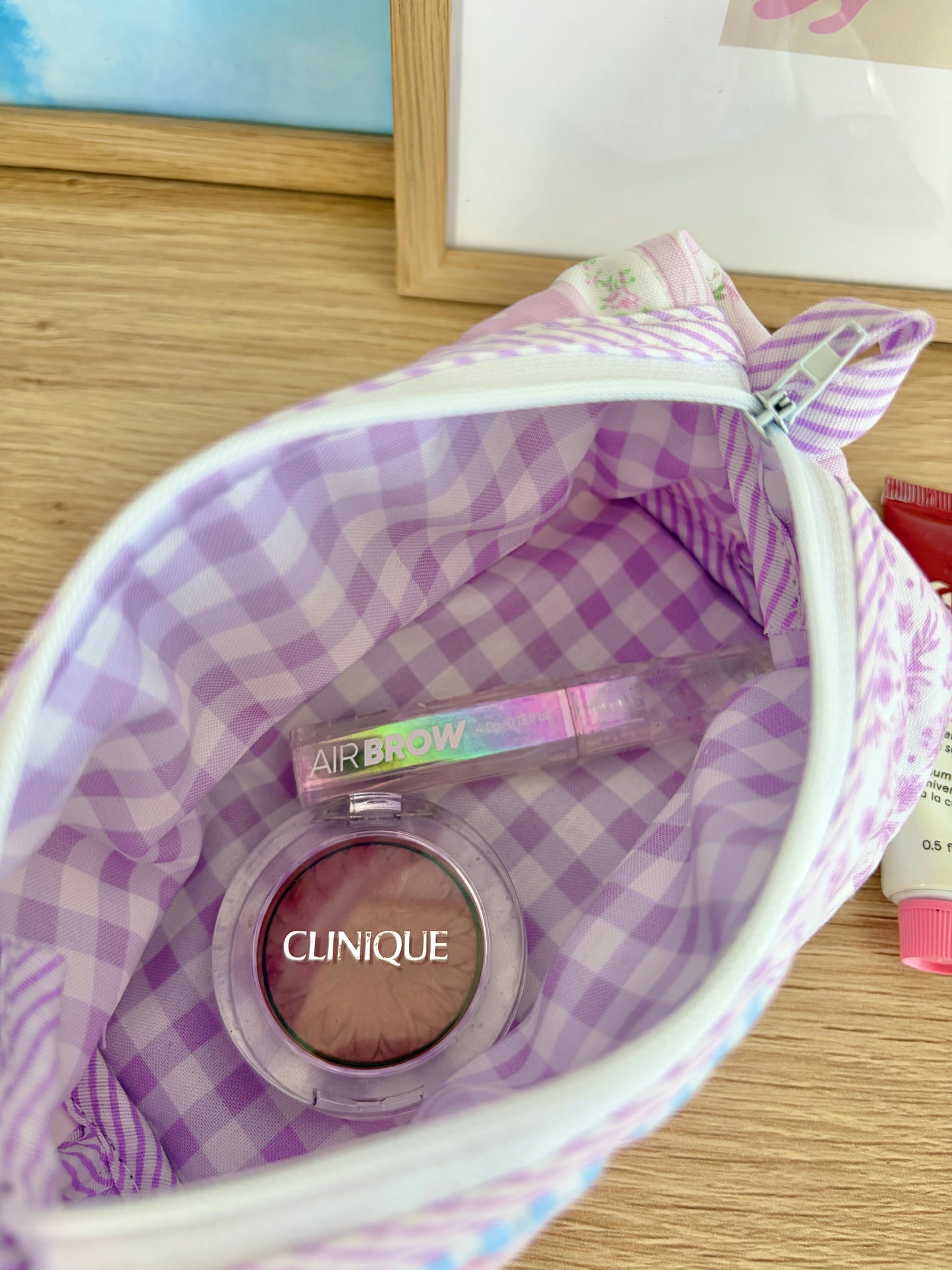 Pink Patchwork Colorblock Bag - Purple & White Stripes