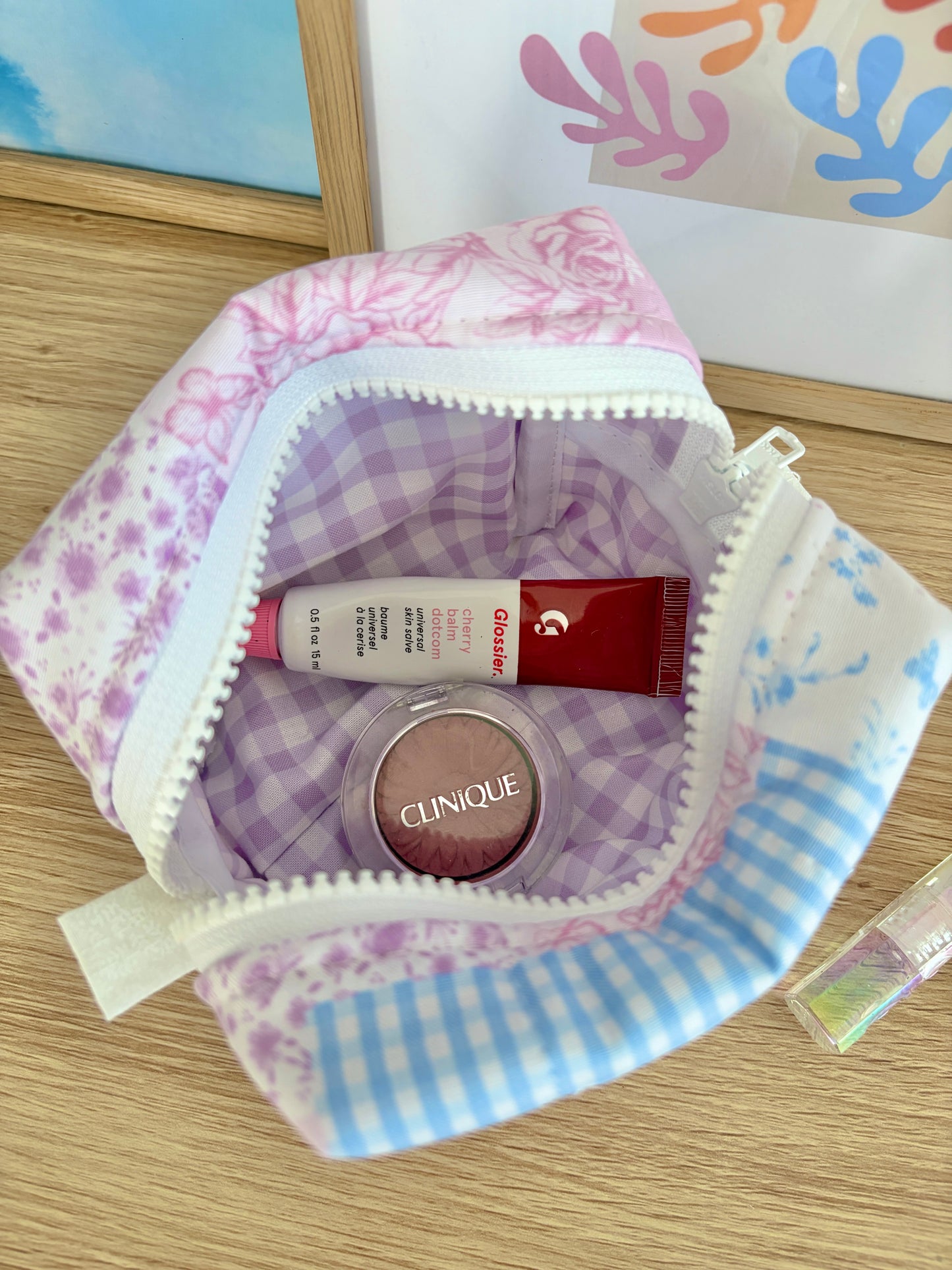 Pink Patchwork Mini Makeup Bag