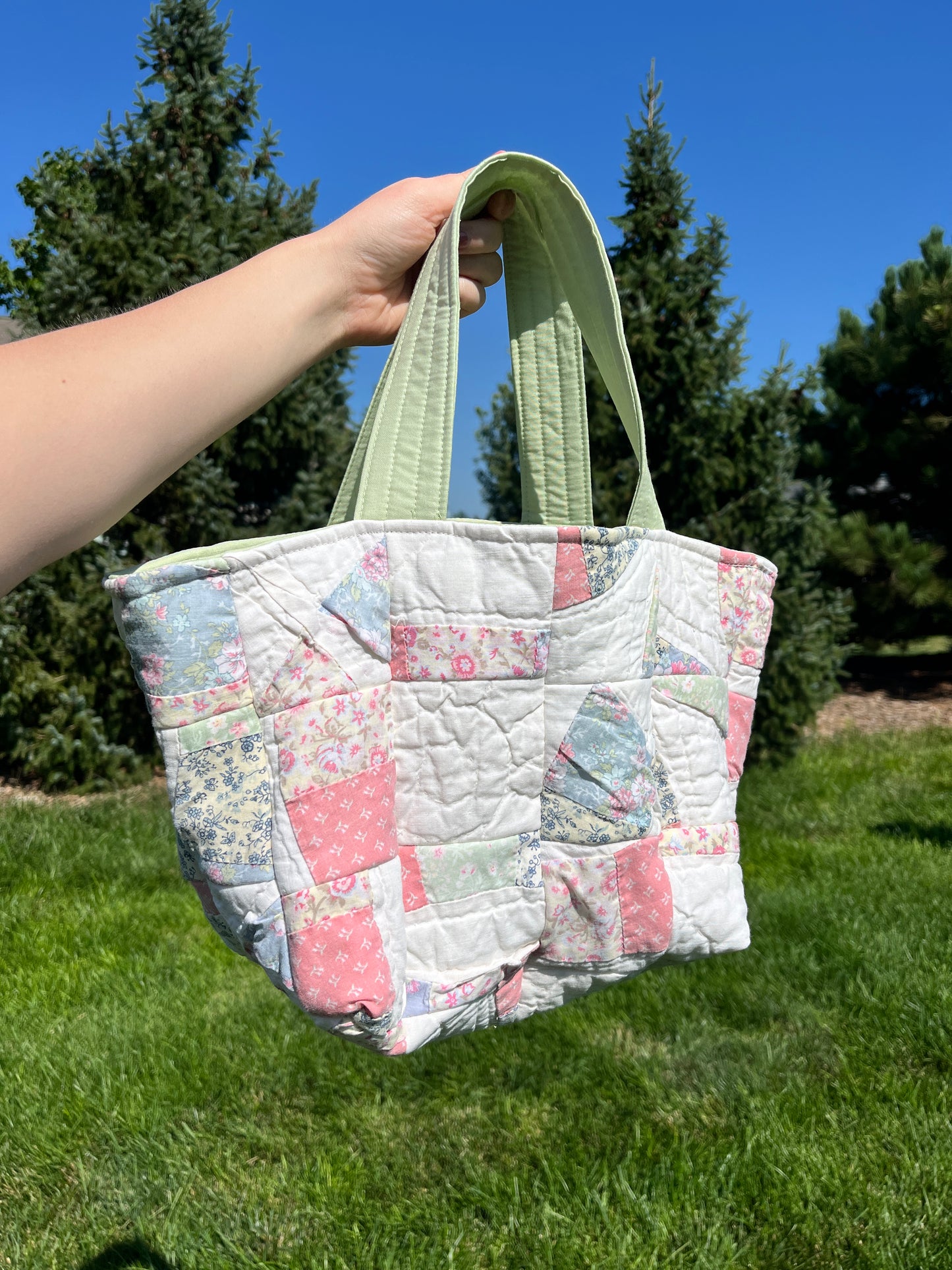 The Matcha Quilted Scrap Mini Tote Bag *limited-edition*