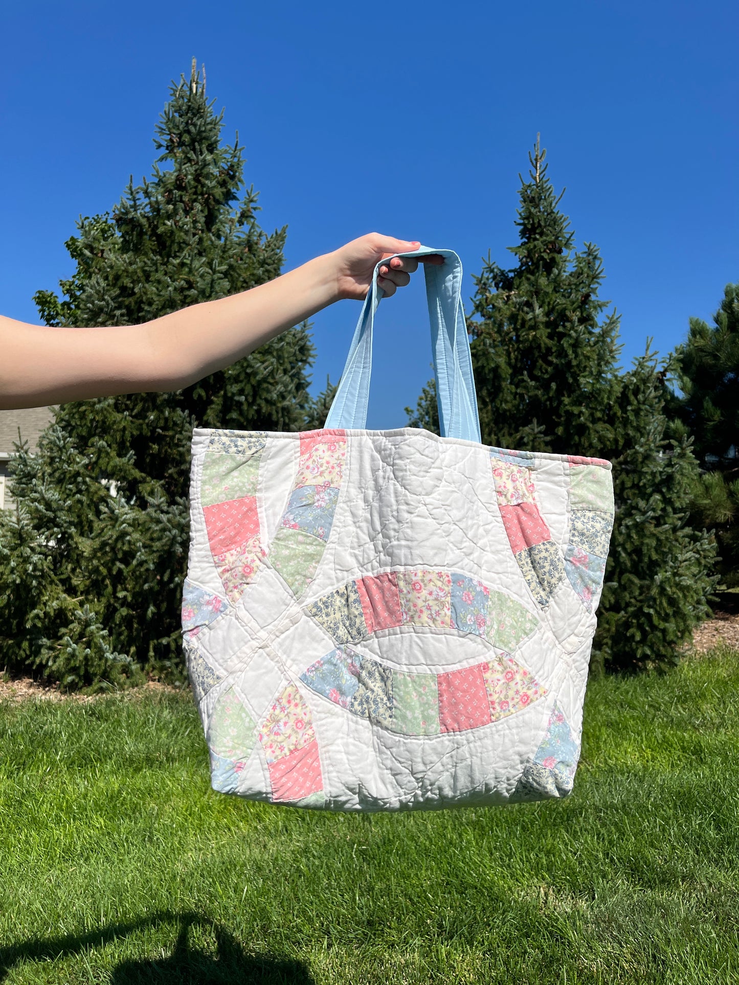 The Sky Blue Quilted Weekender Tote Bag #2 *limited-edition*