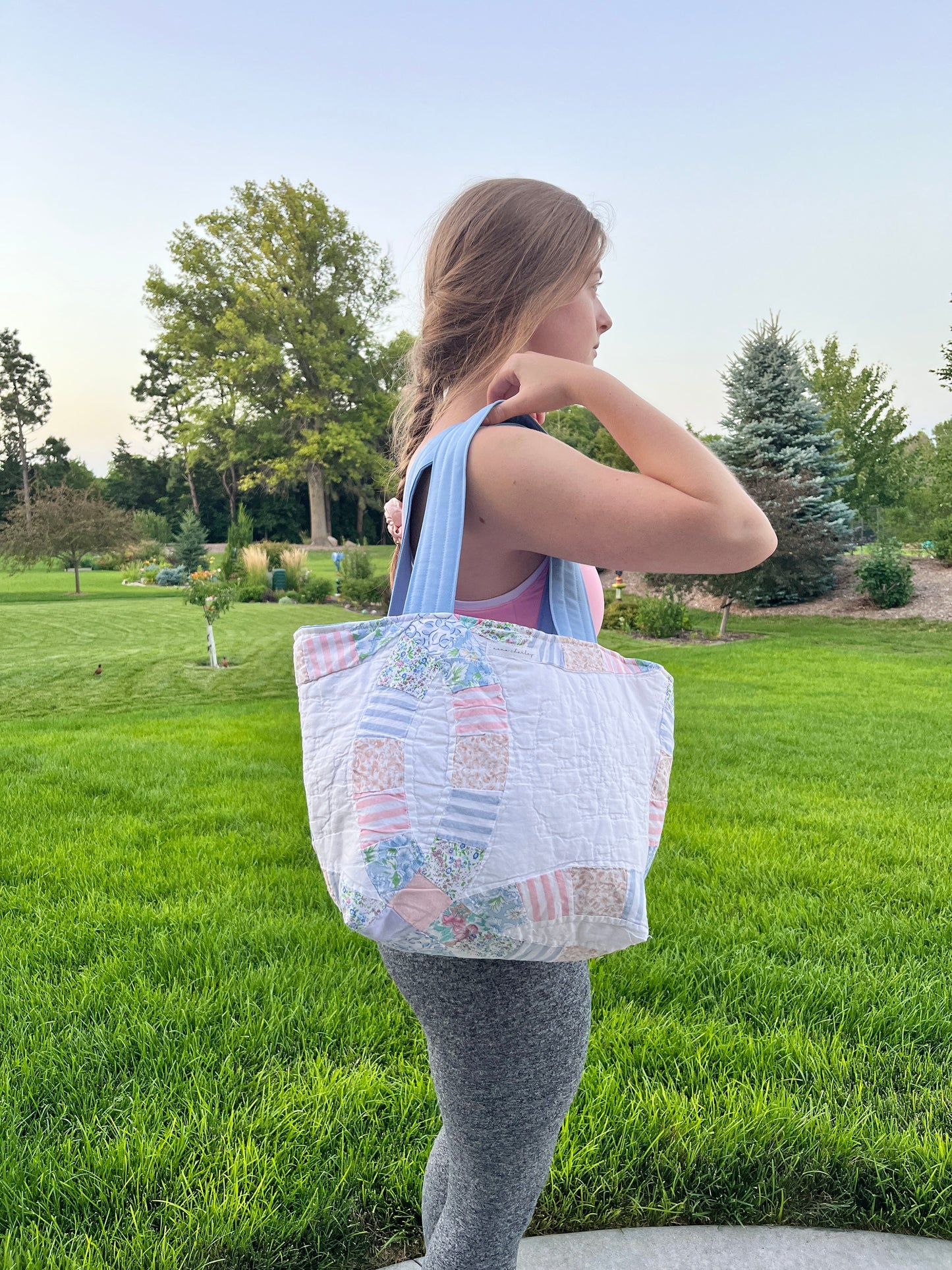 The Baby Blue Quilted Large Tote Bag #2 *limited-edition*
