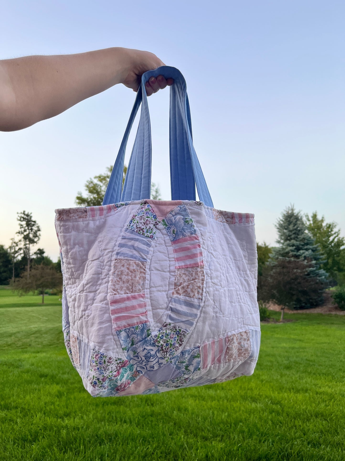 The Baby Blue Quilted Large Tote Bag #3 *limited-edition*