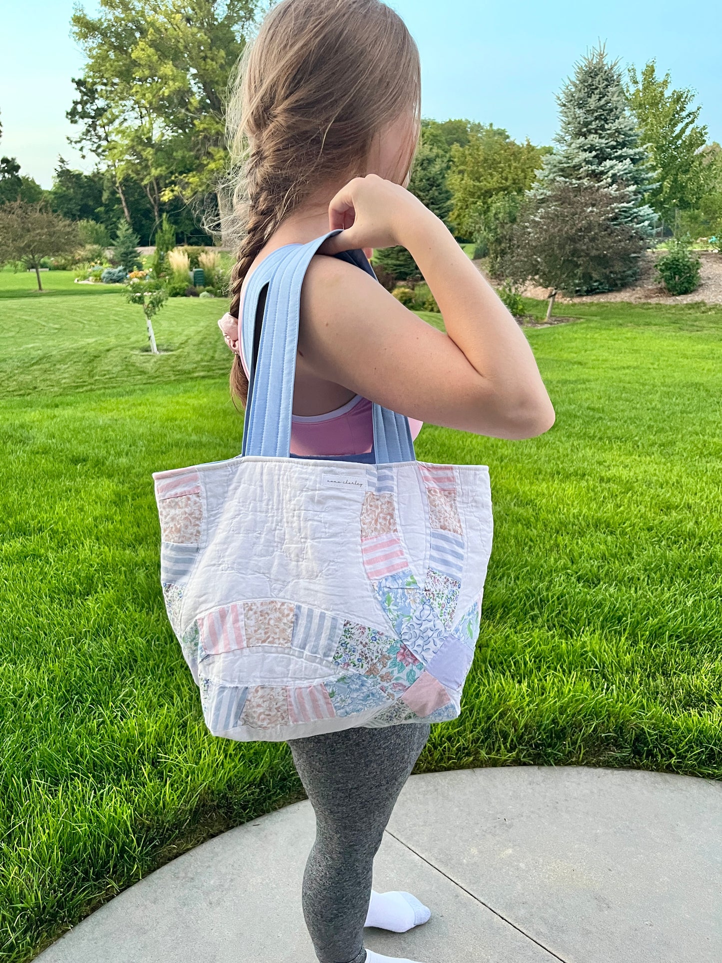The Baby Blue Quilted Large Tote Bag #4 *limited-edition*