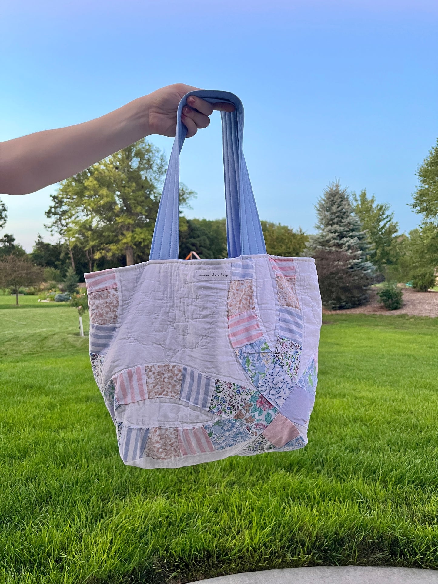 The Baby Blue Quilted Large Tote Bag #4 *limited-edition*