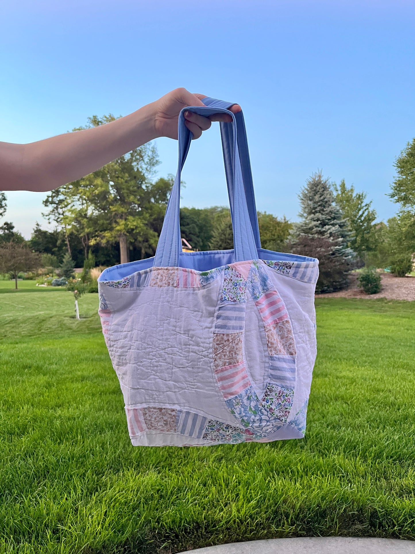 The Baby Blue Quilted Large Tote Bag #4 *limited-edition*