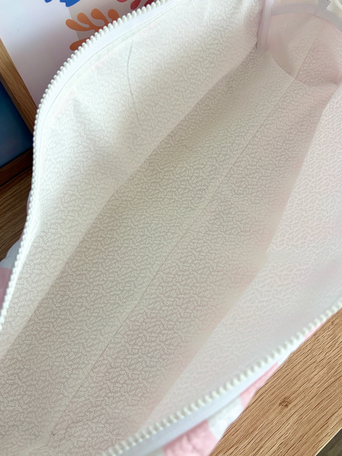 Pink & White Stripe Large Hair Tools Bag