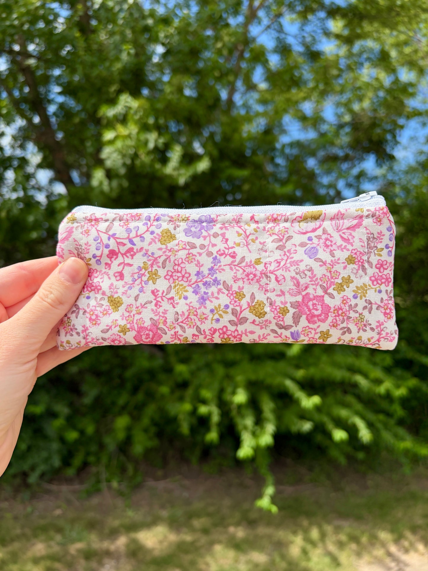 Ditsy Picnic Pink Pencil & Glasses Case