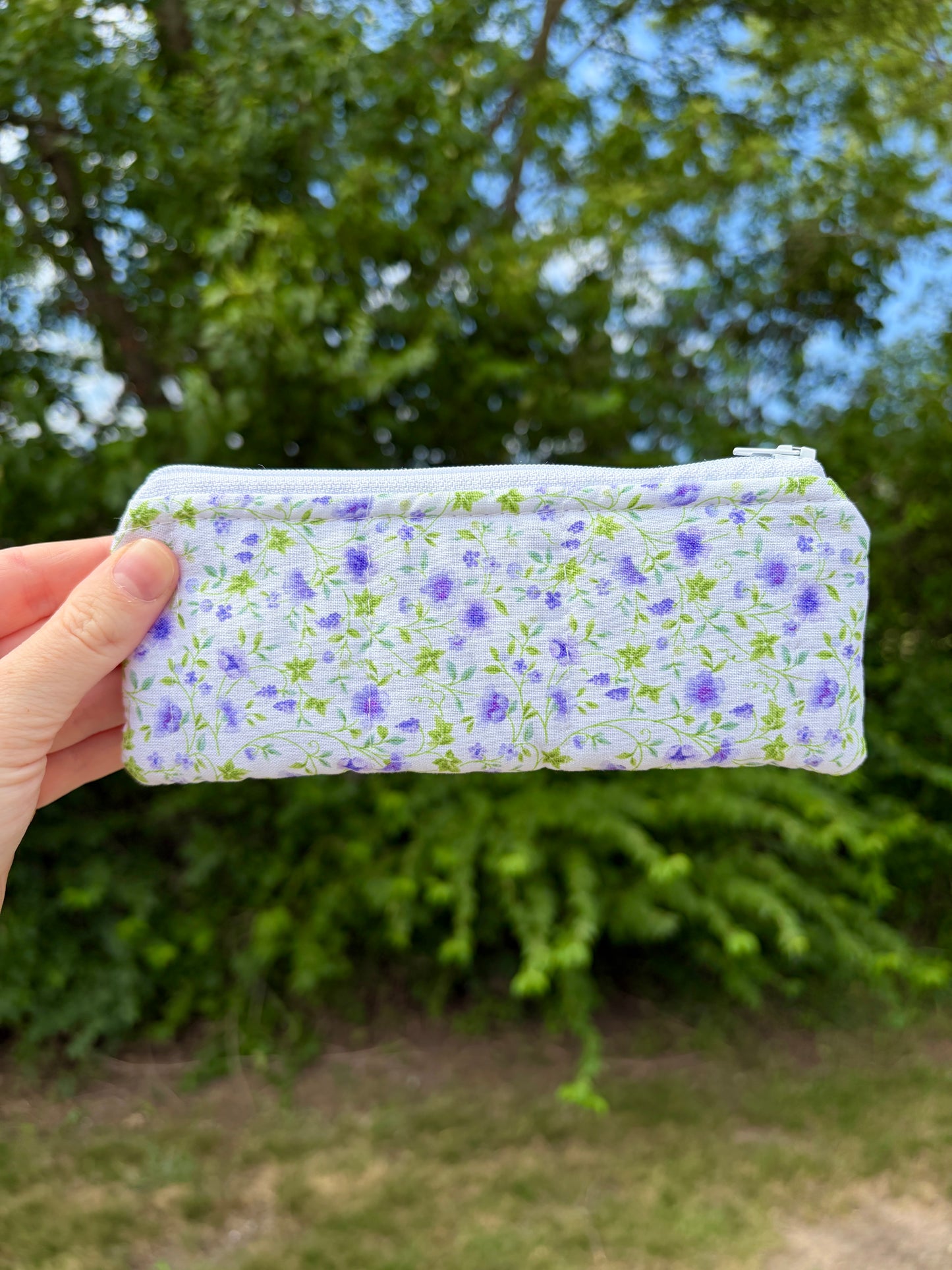 Purple Floral Pencil & Glasses Case