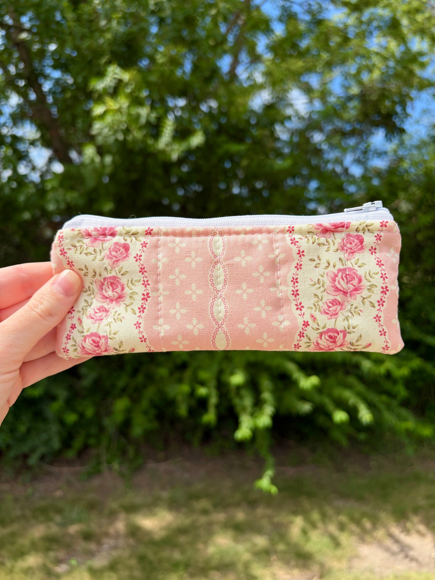 Pink and Yellow Floral Pencil & Glasses Case