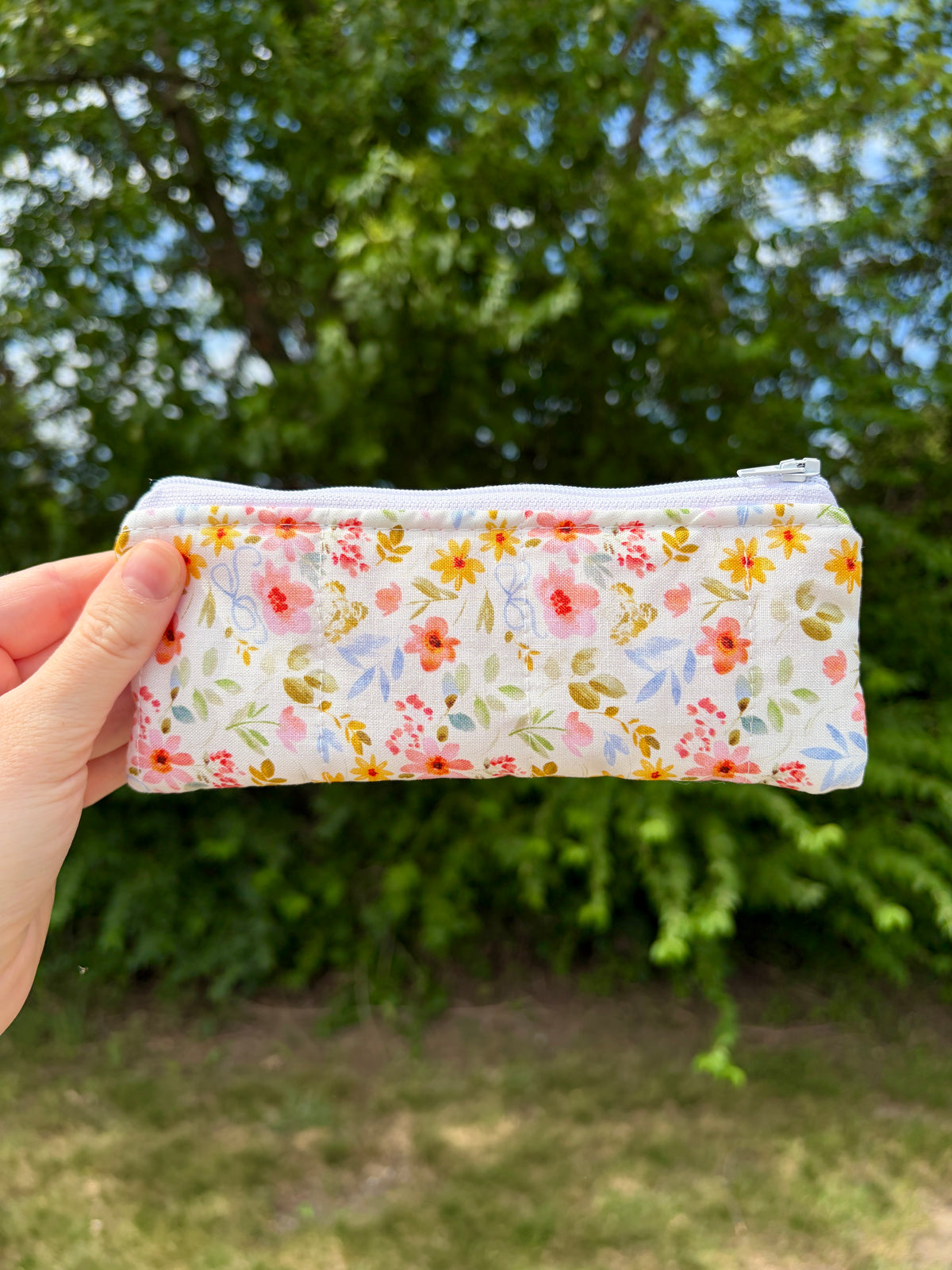 Bright Floral Pencil & Glasses Case