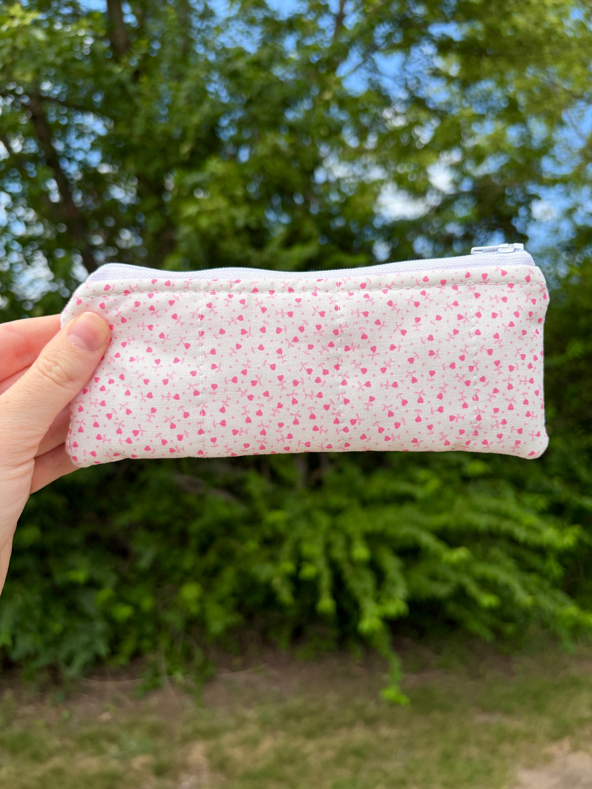 Tiny Pink Hearts Pencil & Glasses Case