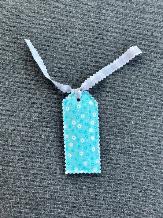 The Gray Gingham Blue Floral Gift Tag *limited-edition*