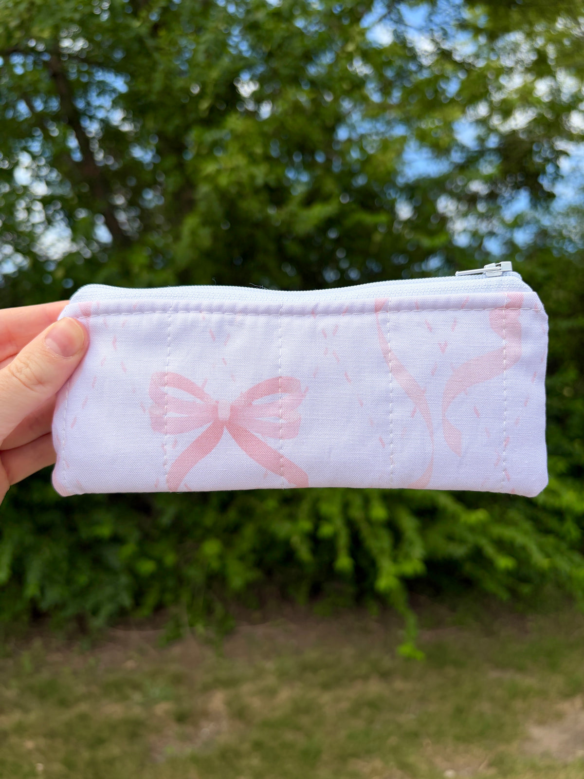 Large Pink Bow Pencil & Glasses Case