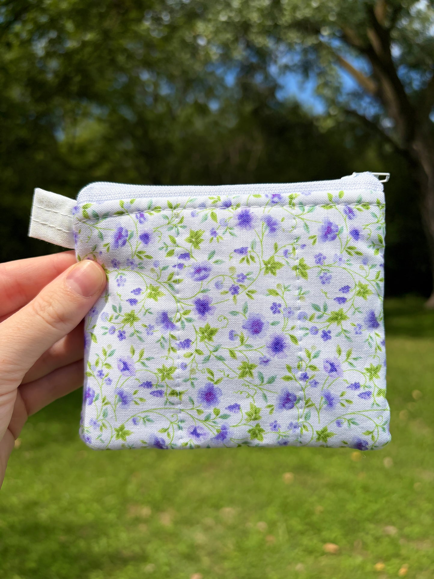 Purple Floral Keychain Wallet