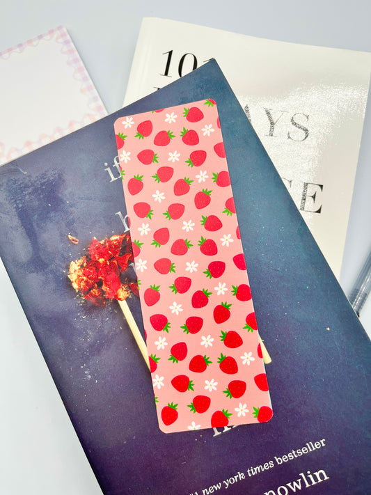 Pink Strawberry Bookmark