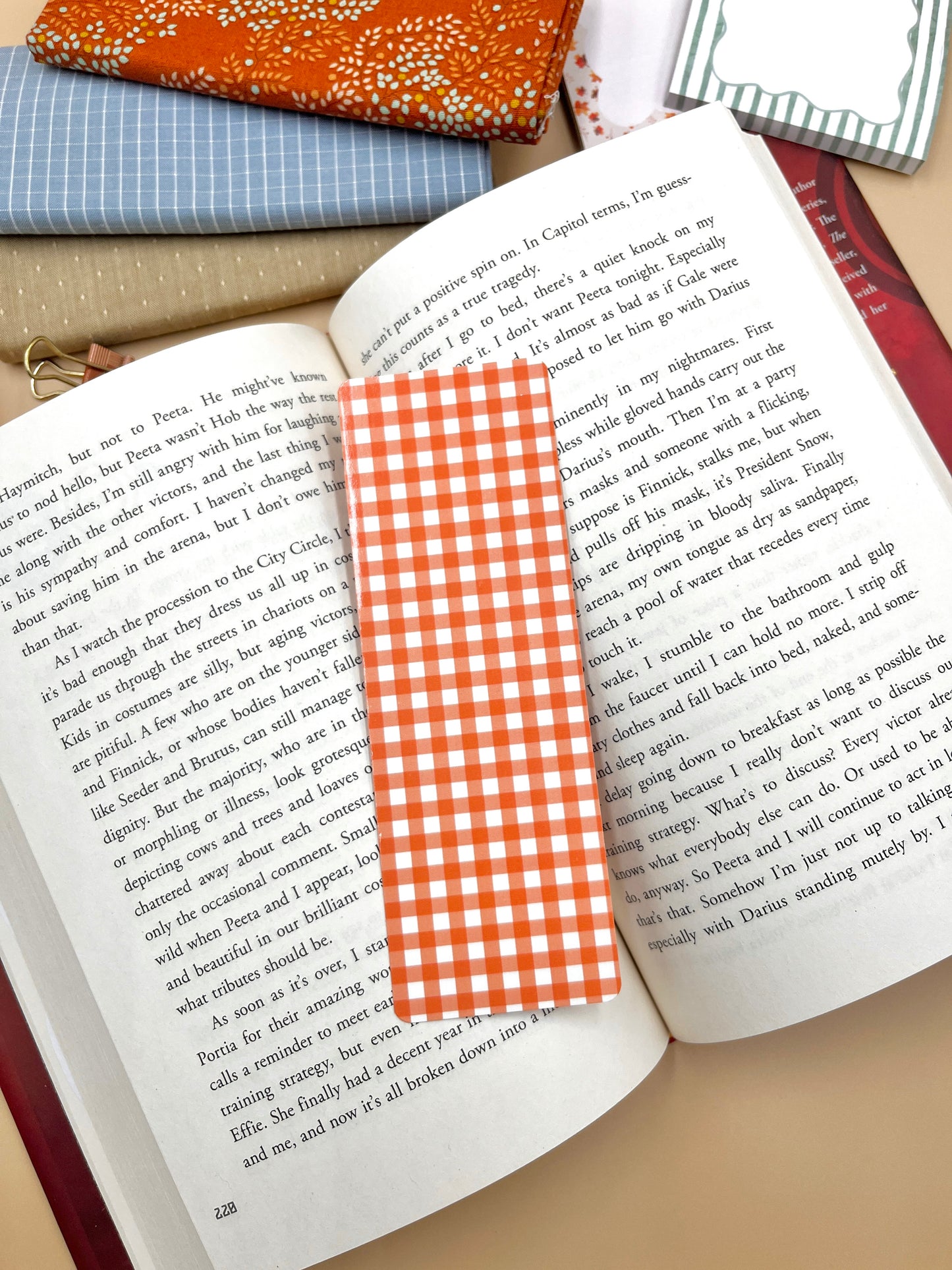 Burnt Orange Gingham Bookmark *limited-edition*
