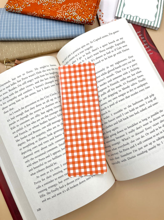 Burnt Orange Gingham Bookmark *limited-edition*