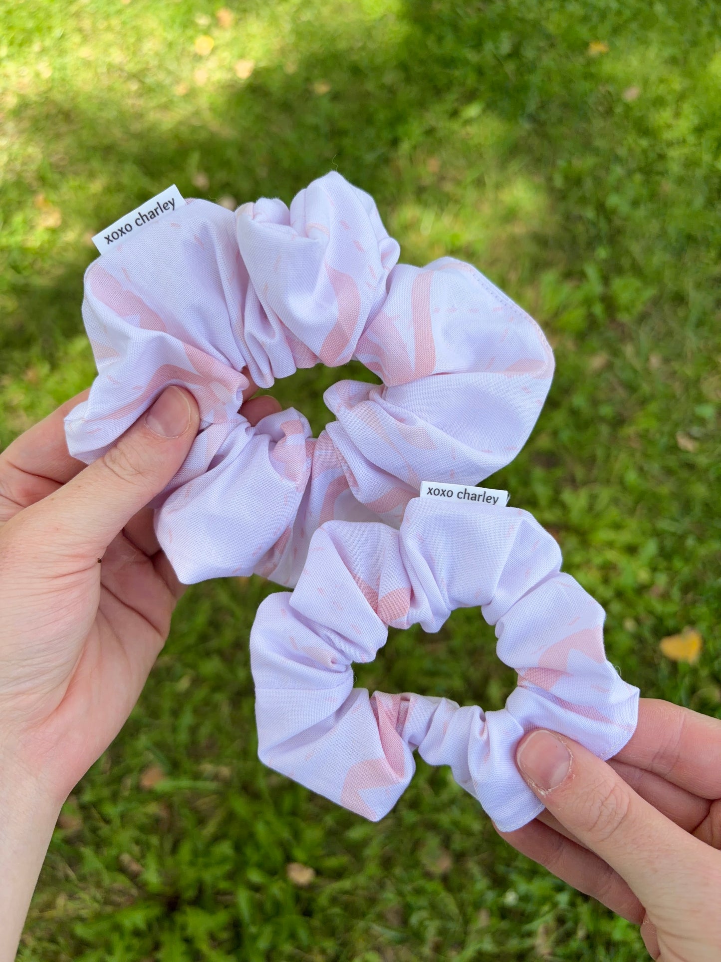 Large Pink Bow Cotton Scrunchie