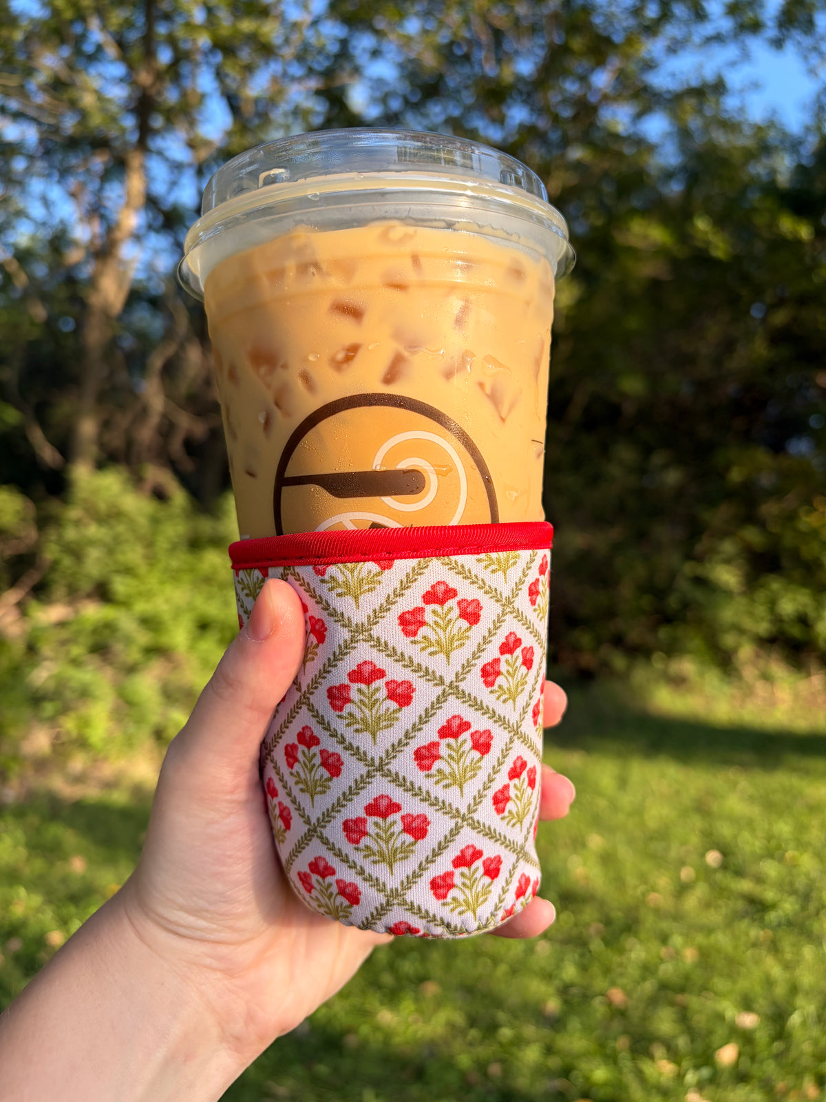 Small Red Floral Cup Sleeve *limited-edition*