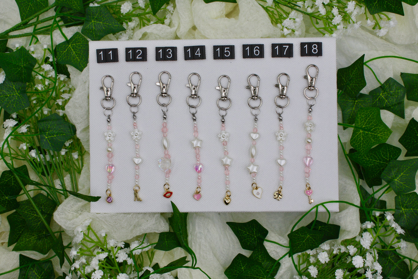 Dainty Silver & Gold Beaded Keychains