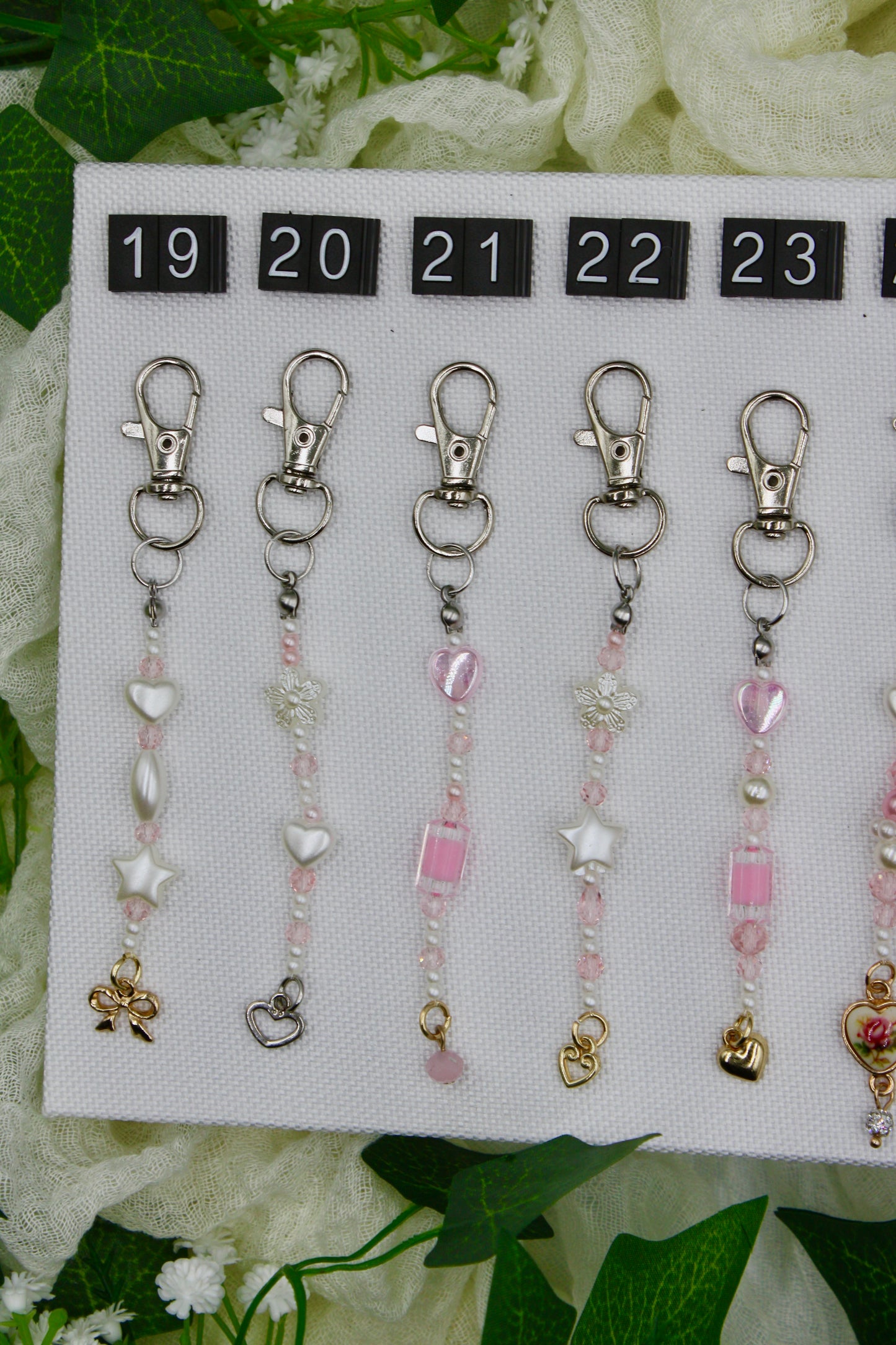 Dainty Silver & Gold Beaded Keychains
