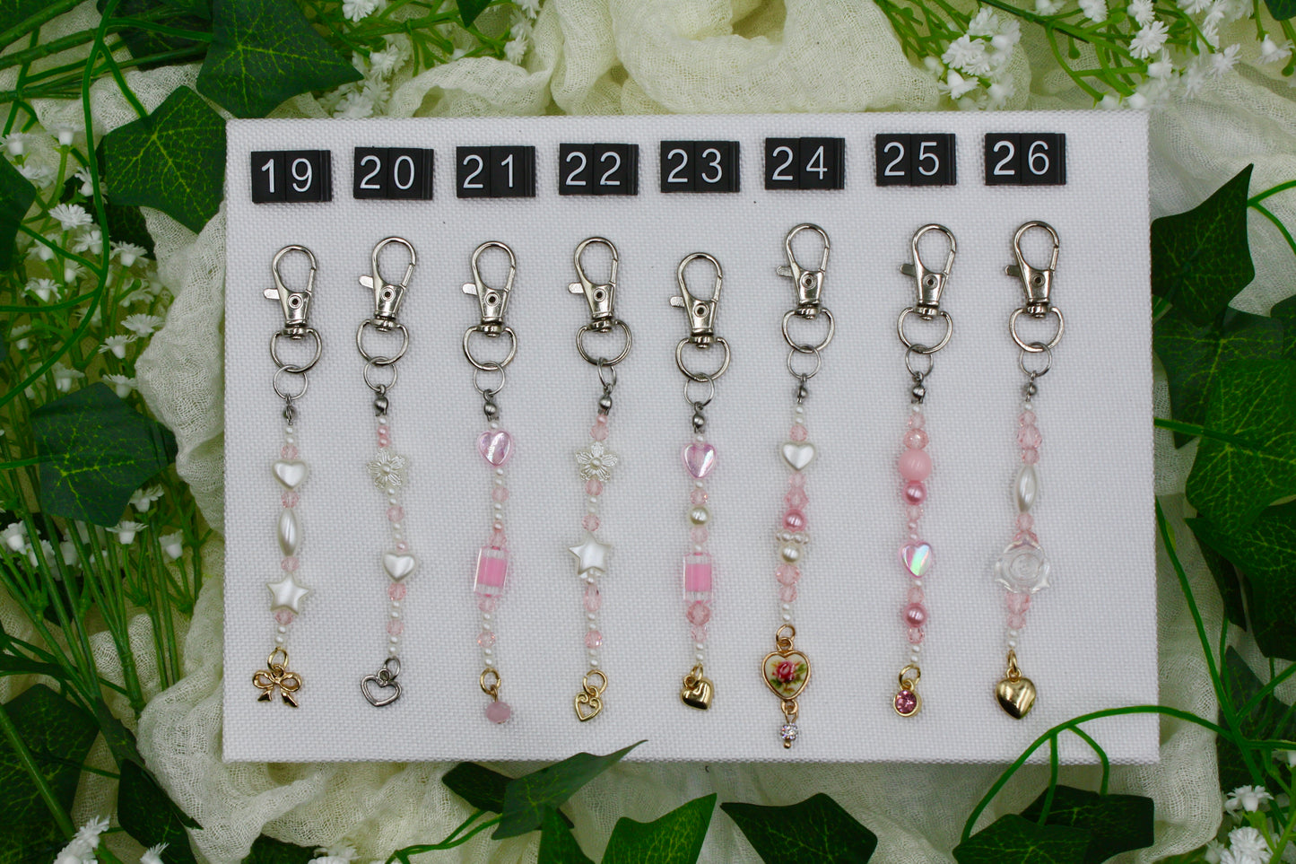 Dainty Silver & Gold Beaded Keychains