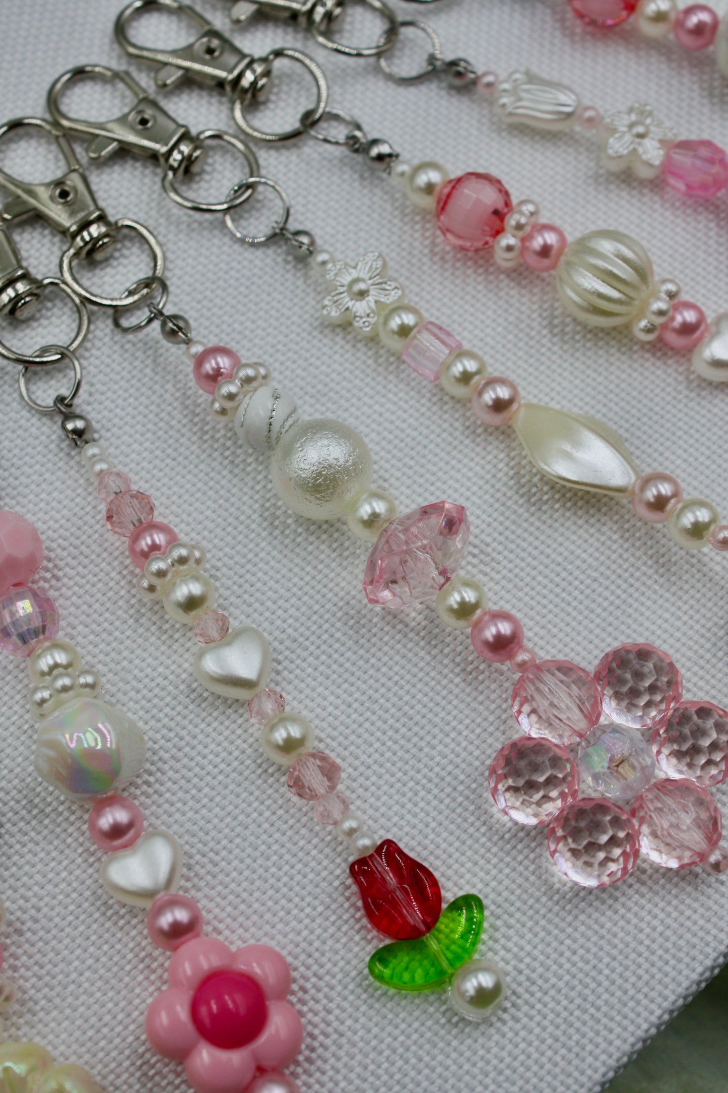 Flower Beaded Keychains #1