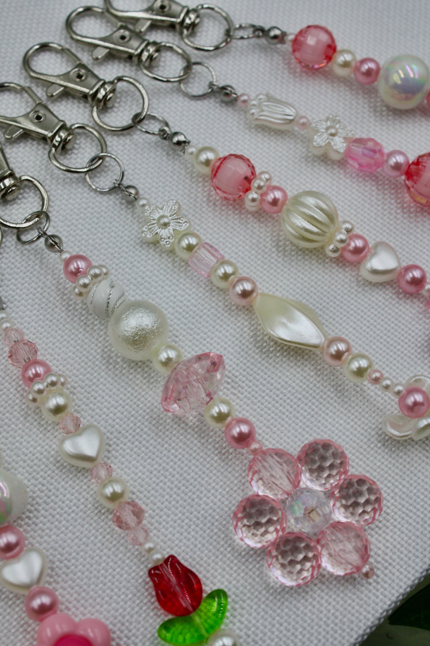 Flower Beaded Keychains #1