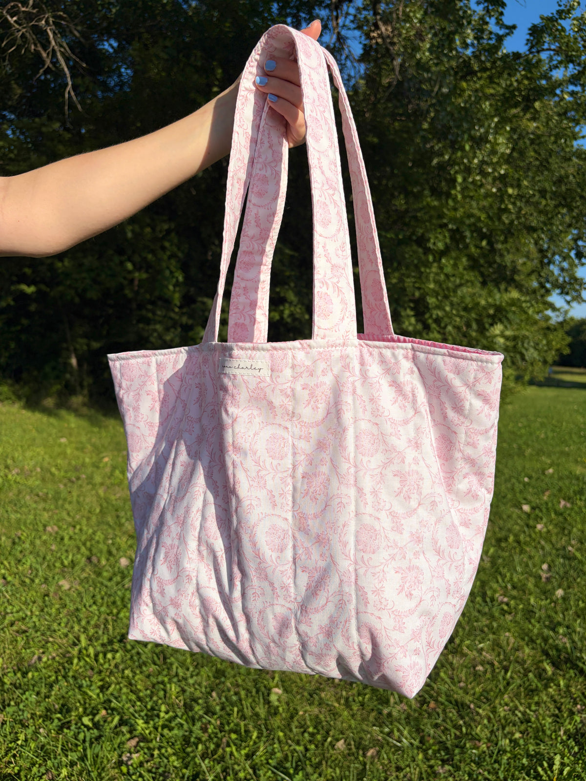 Vintage Pink Large Tote Bag
