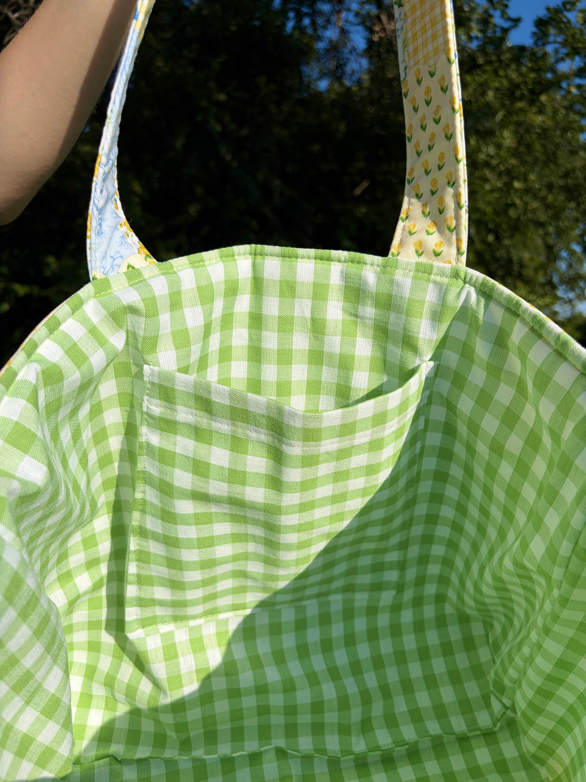 Green Patchwork Signature Tote Bag