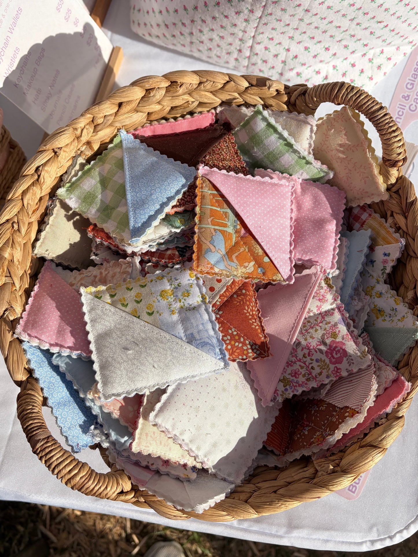 Random Fabric Corner Bookmark