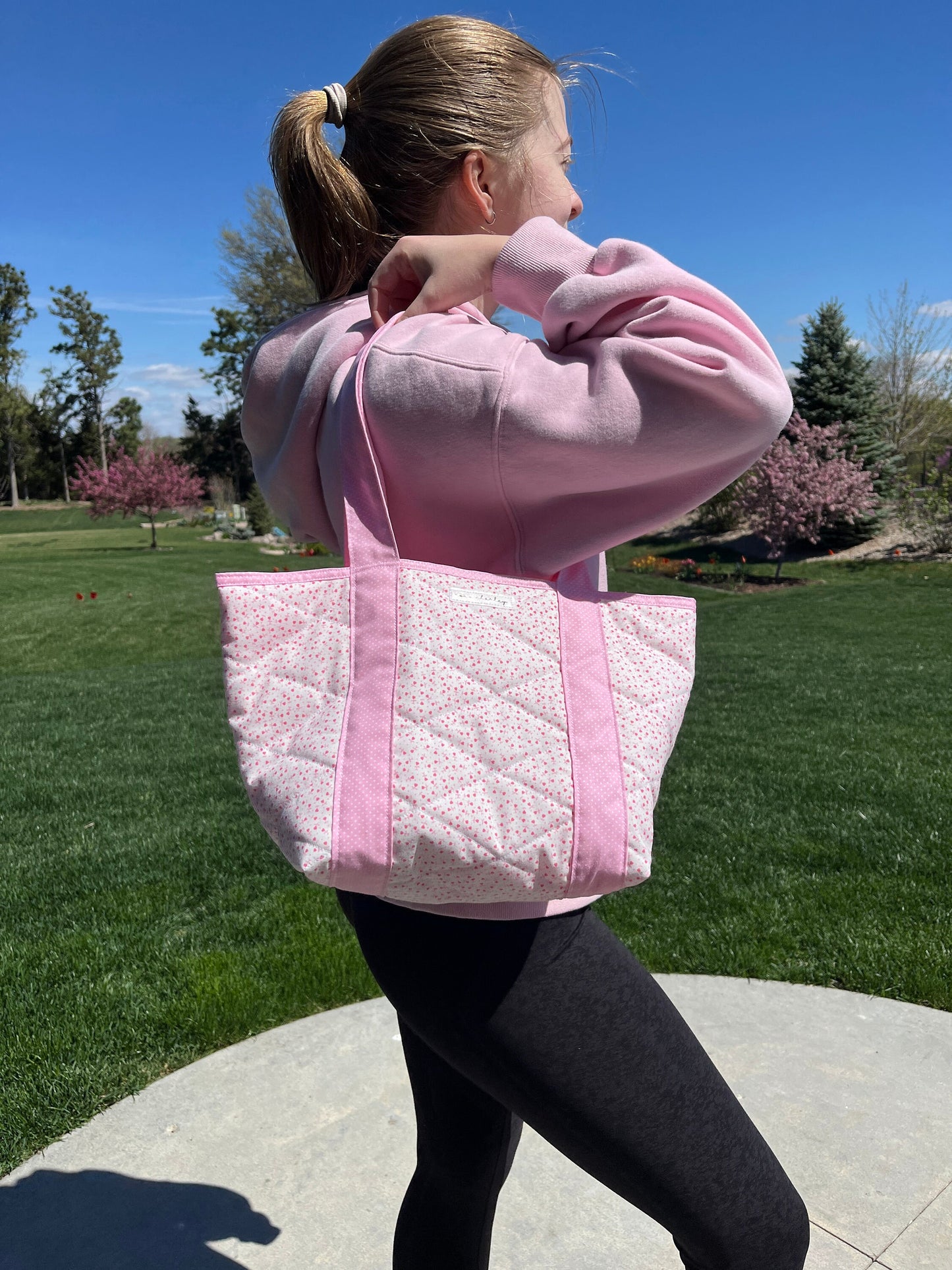 Tiny Pink Hearts Mini Tote Bag