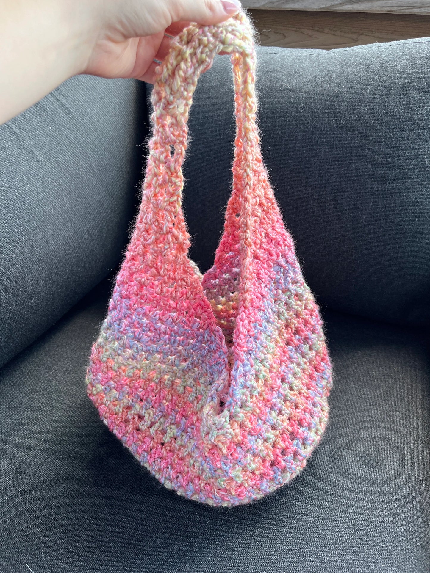 Rainbow Crocheted Market Bag