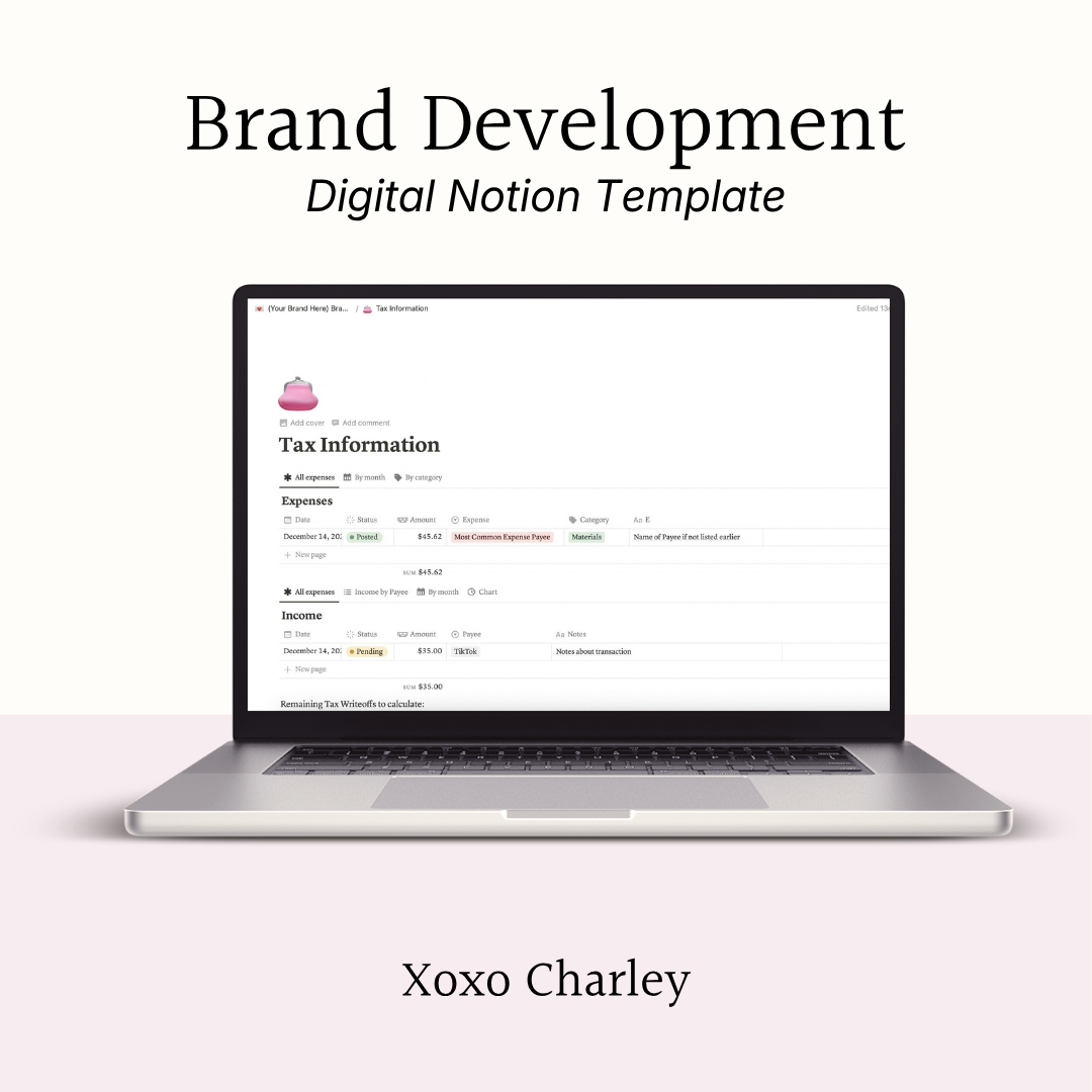 Brand Development Notion Digital Template
