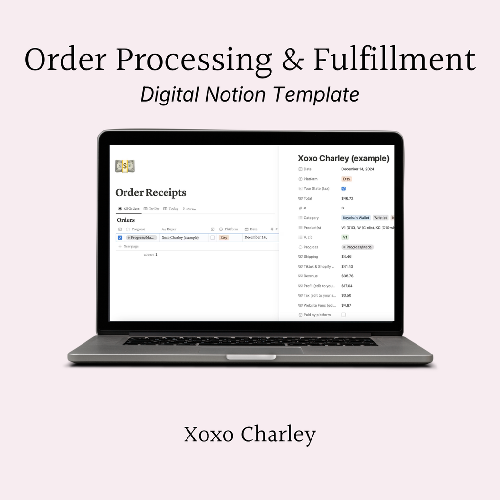 Order Processing & Fulfillment Notion Digital Template